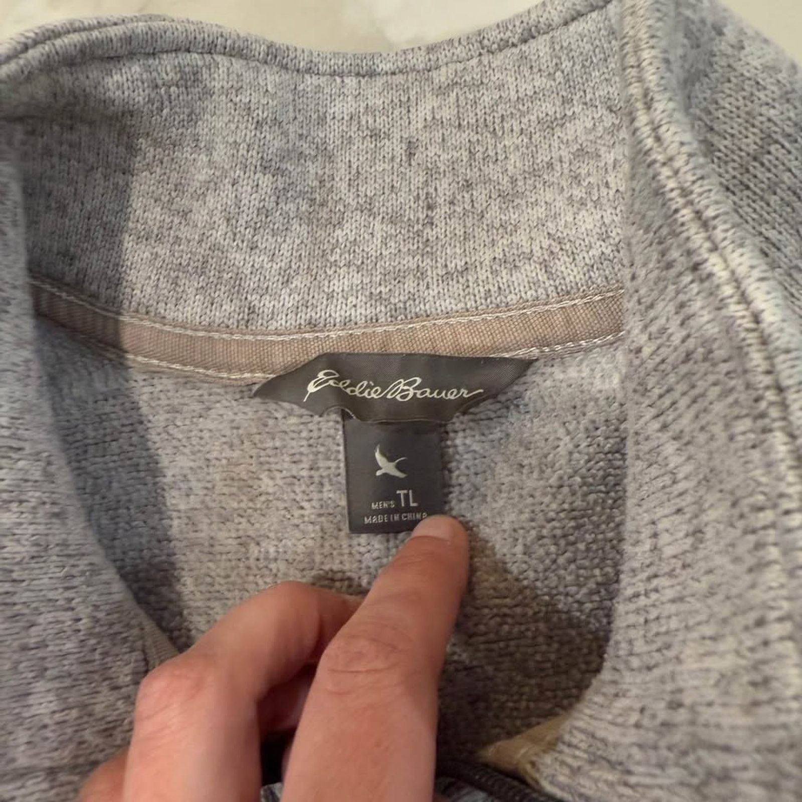 Eddie Bauer Eddie Bauer Fleece Quarter Zip MockNeck Sweater Gray Mens LT Size US L / EU 52-54 / 3 - 6 Thumbnail