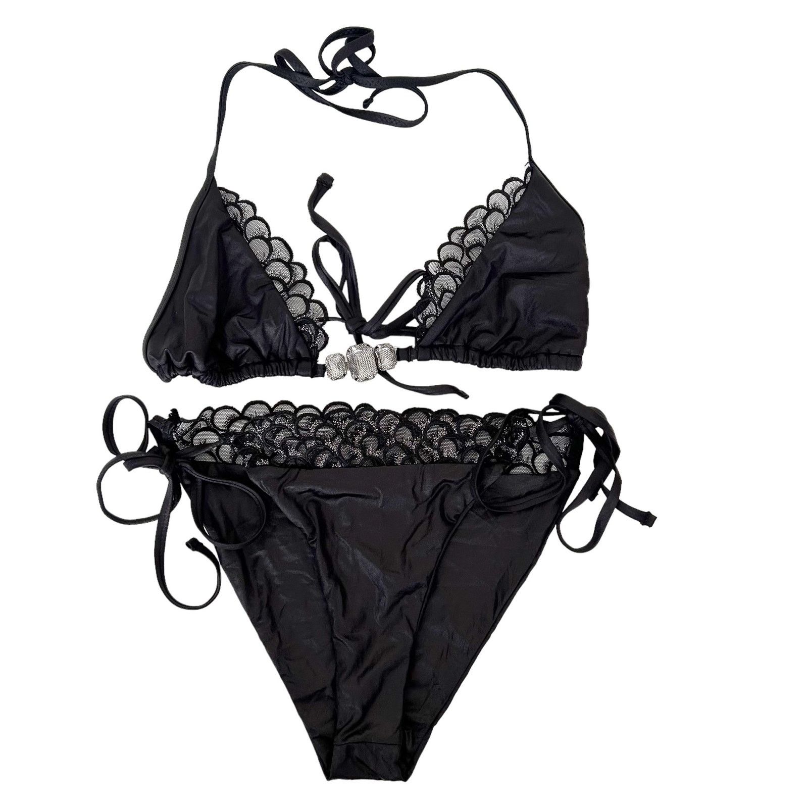 Other Beach Bunny Black A Hard Days Night Bikini Bathing Suit M/L Size ONE SIZE - 1 Thumbnail