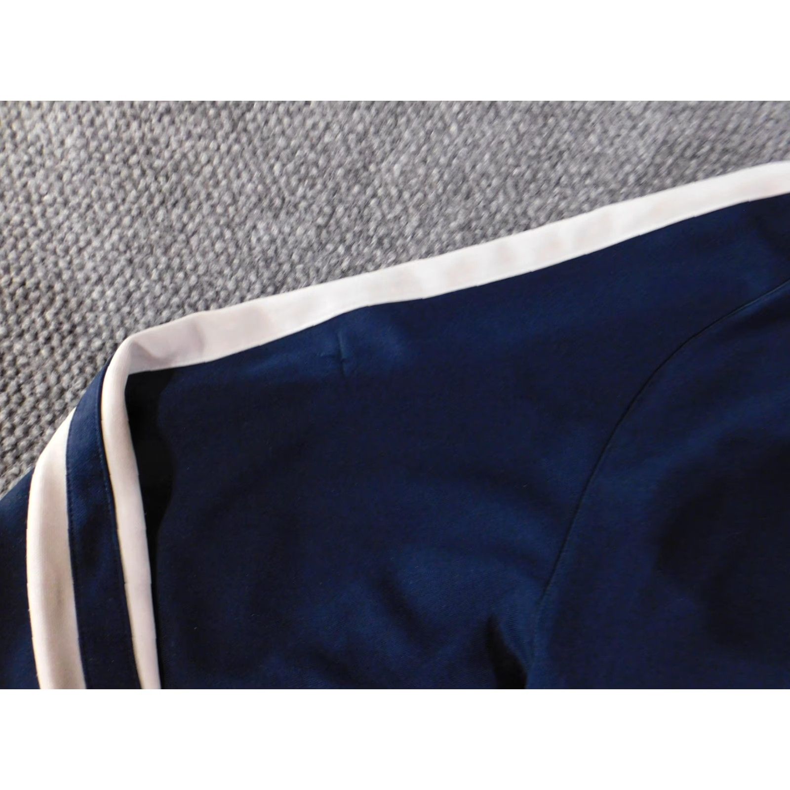 Nike VINTAGE Nike Jacket Mens 2XL Navy Blue Stripe Swoosh Full Zip Track Jacket Size US XXL / EU 58 / 5 - 4 Thumbnail