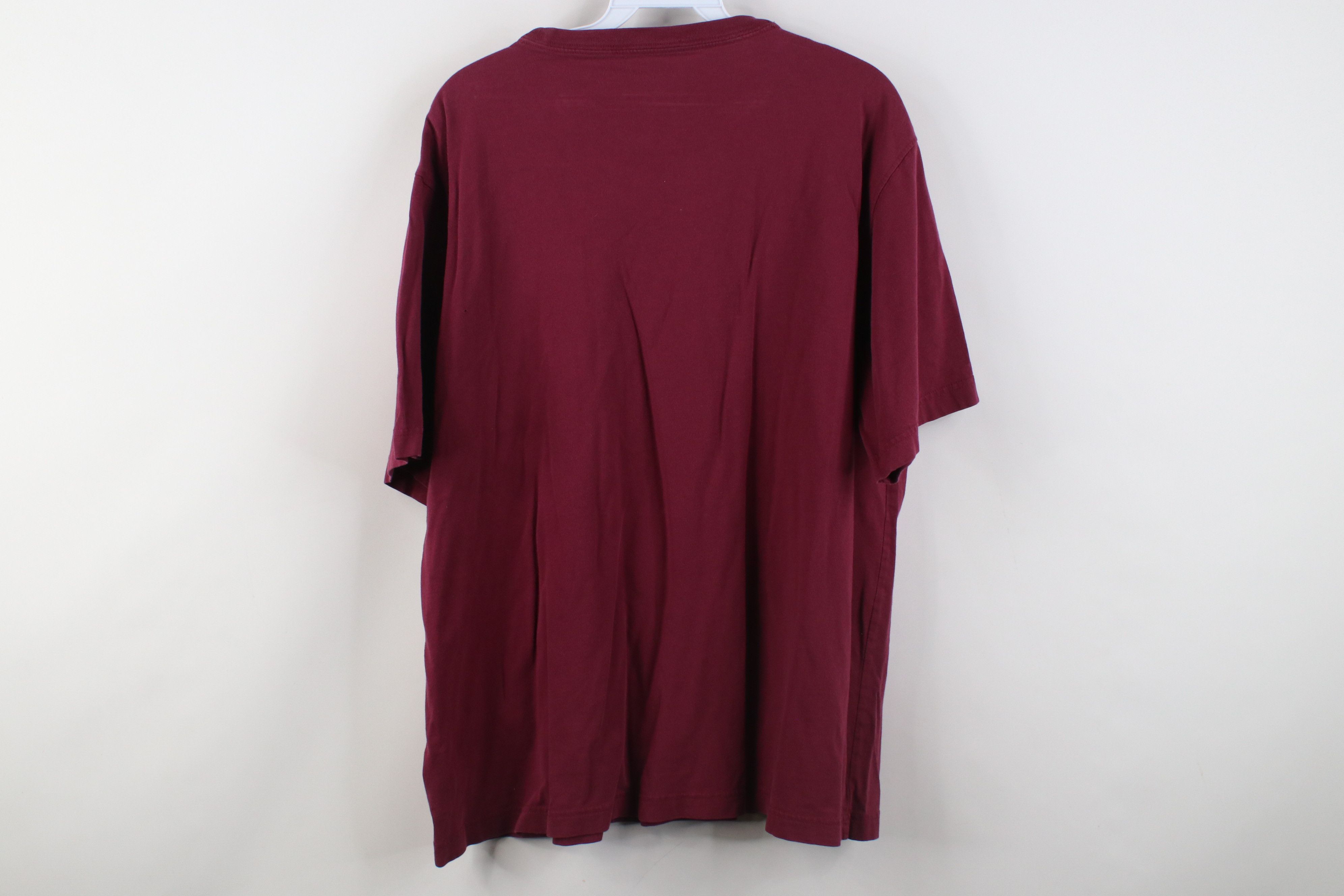 Lands' End Vintage Y2K Lands End Blank Cotton T-Shirt Burgundy Maroon Size US L / EU 52-54 / 3 - 13 Thumbnail