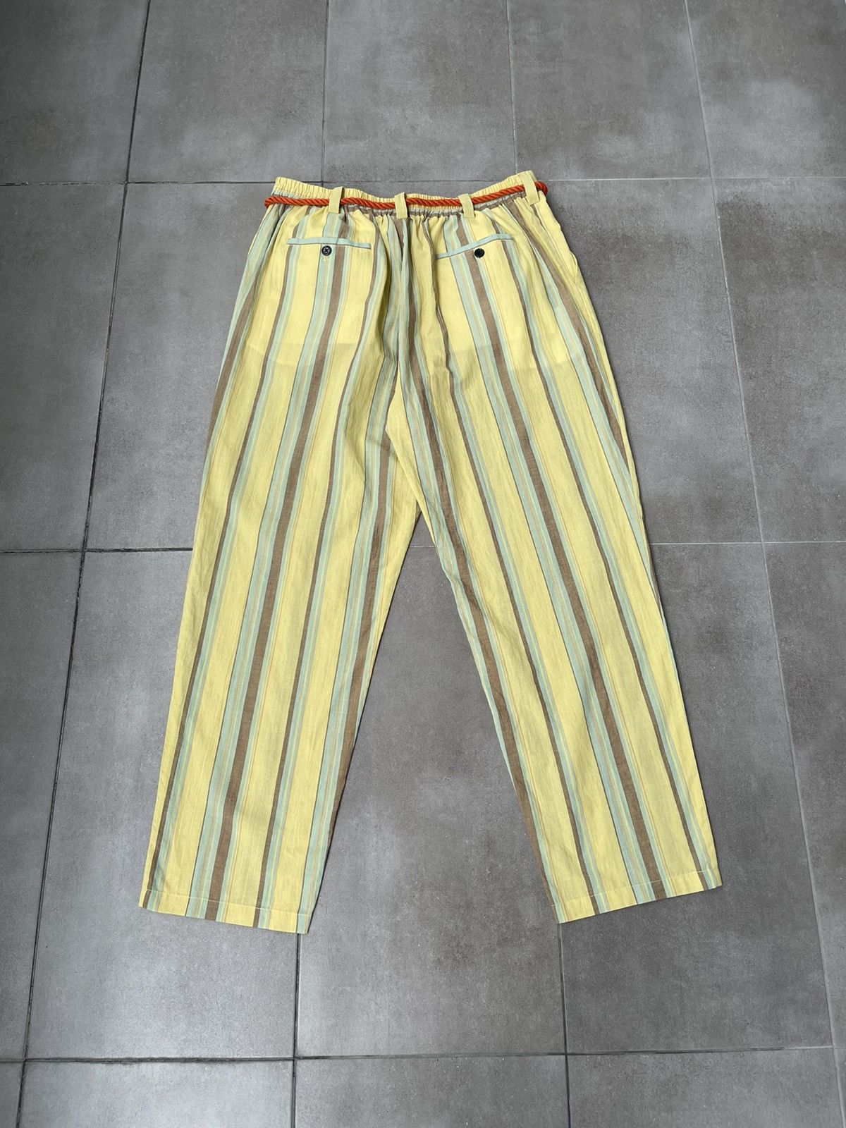 Viktor & Rolf !DS! SS20 Viktor & Rolf Stripe Print Yellow Trousers Size US 36 / EU 52 - 12 Thumbnail
