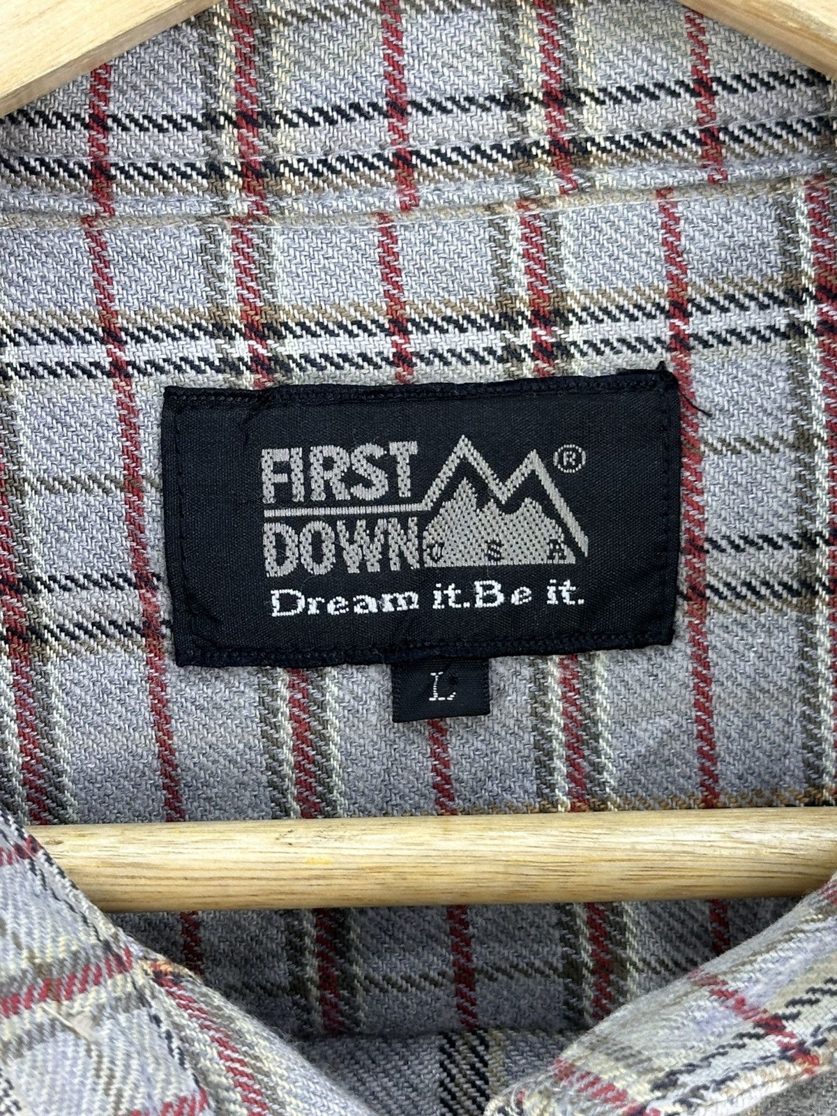 First MFG Co. First Down Plaid Check Flannel Shirt Button Up Size US L / EU 52-54 / 3 - 9 Thumbnail