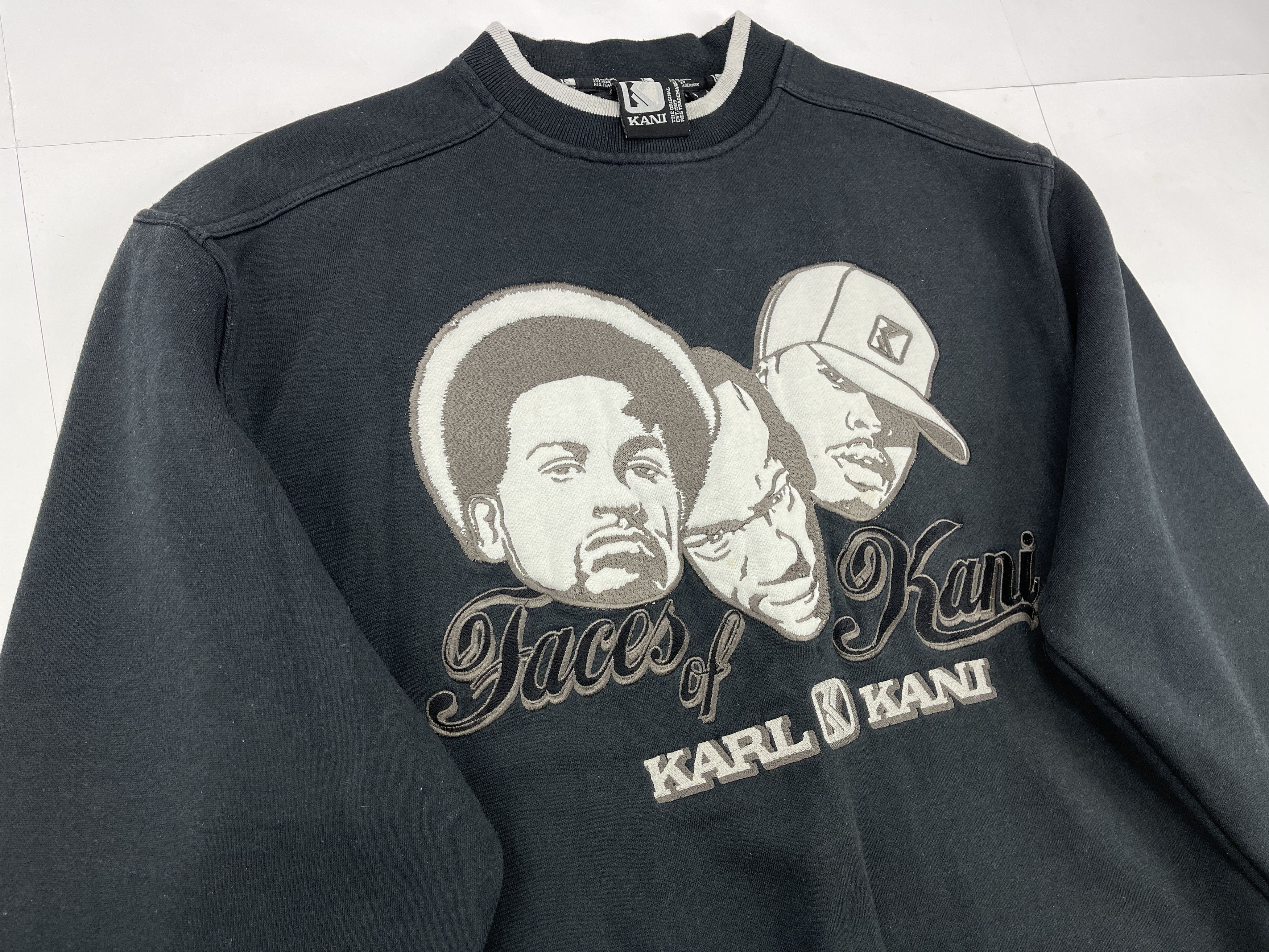 Karl Kani KARL KANI sweatshirt, black, vintage Kani Faces, 90s size L Size US L / EU 52-54 / 3 - 4 Thumbnail