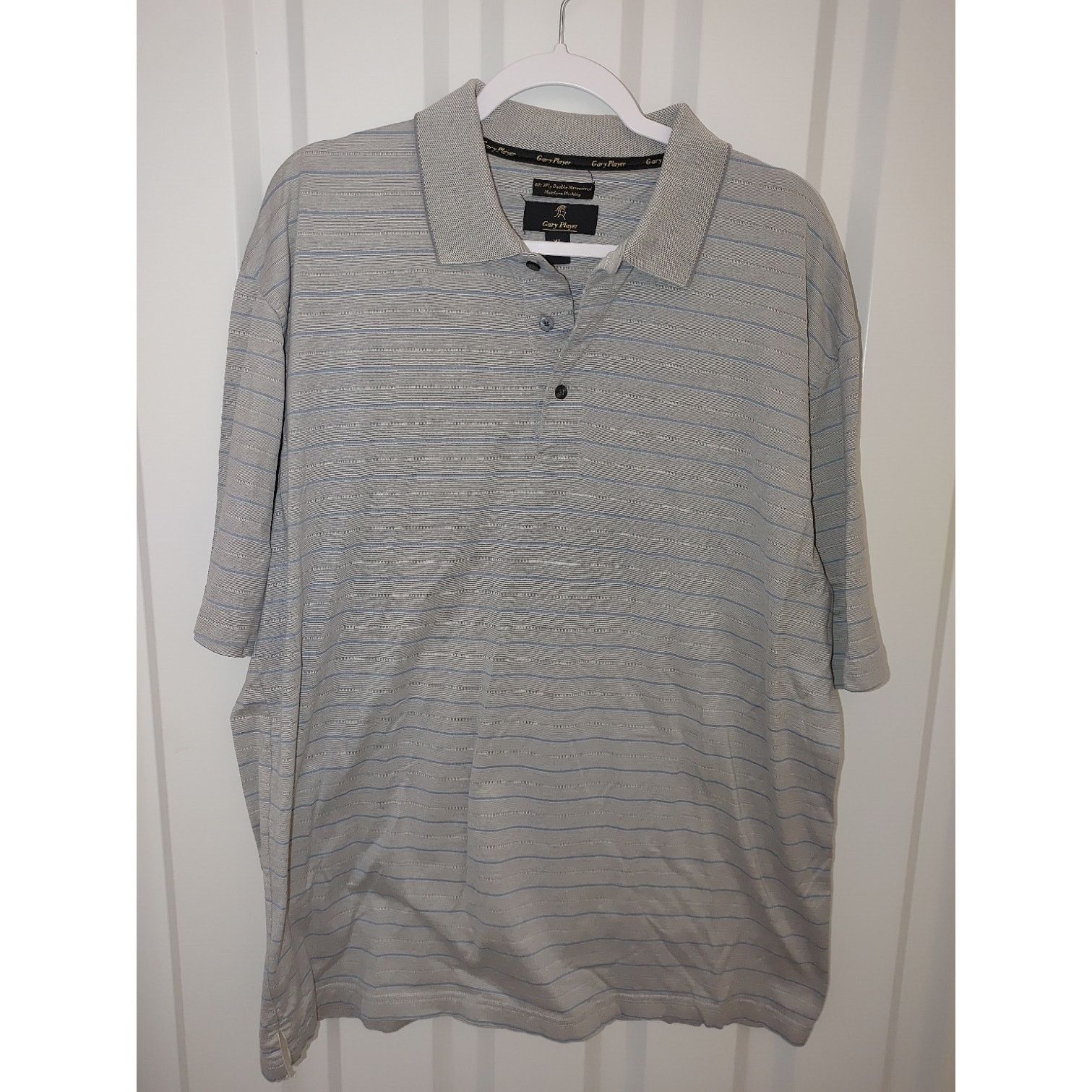 Other Gary Player Polo Shirt Blue Gray Striped Moisture Wicking XL Size US XL / EU 56 / 4 - 1 Thumbnail