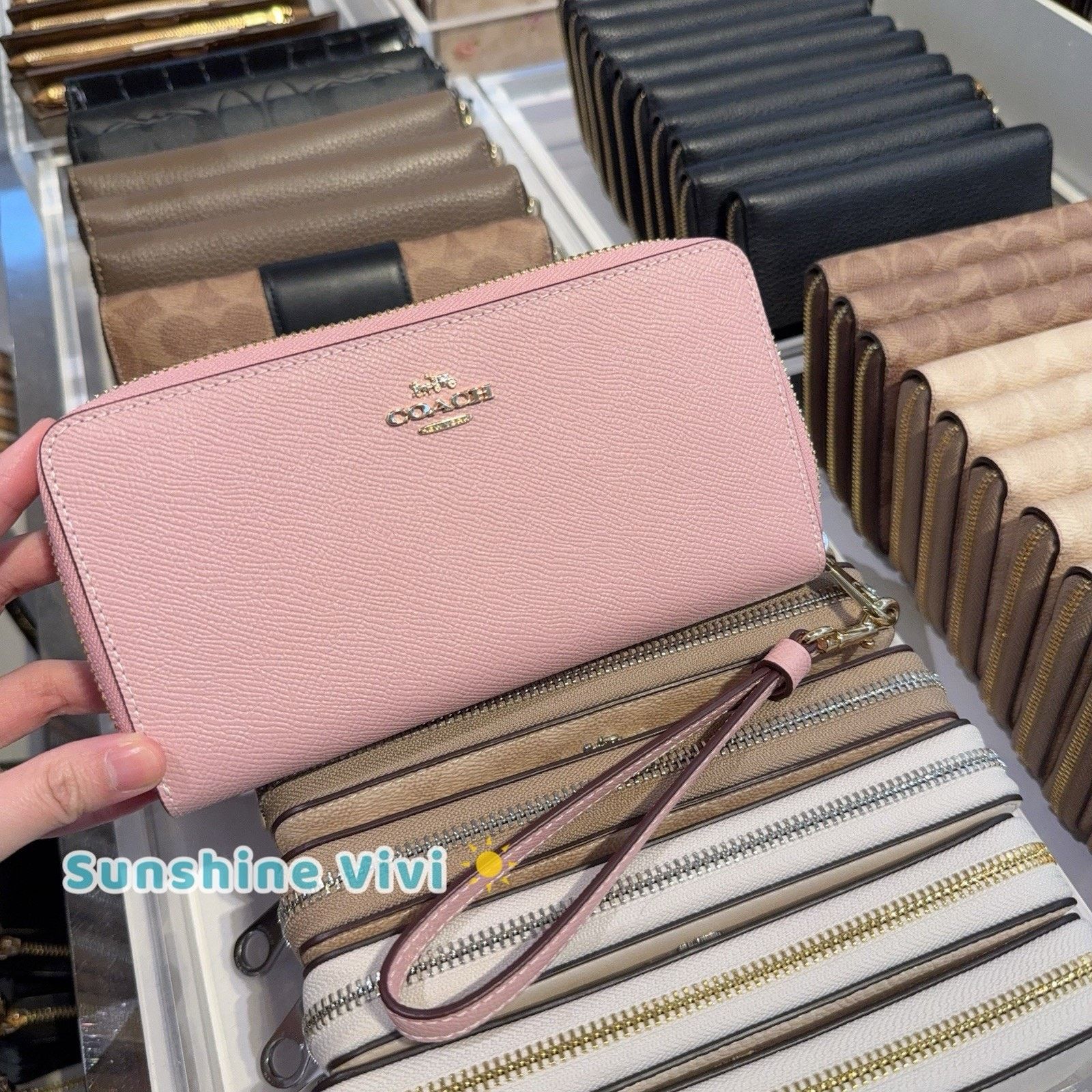 Coach NWT Coach Long Zip Around Wallet leather C3441 CARNATION Size ONE SIZE - 3 Thumbnail