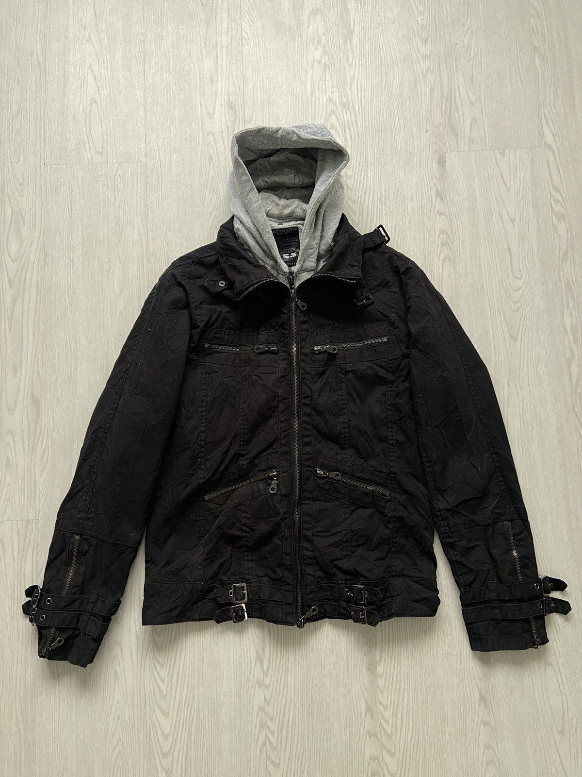 14th Addiction Vintage In The Attic Bondage Zipper Strap Jacket Size US L / EU 52-54 / 3 - 1 Thumbnail