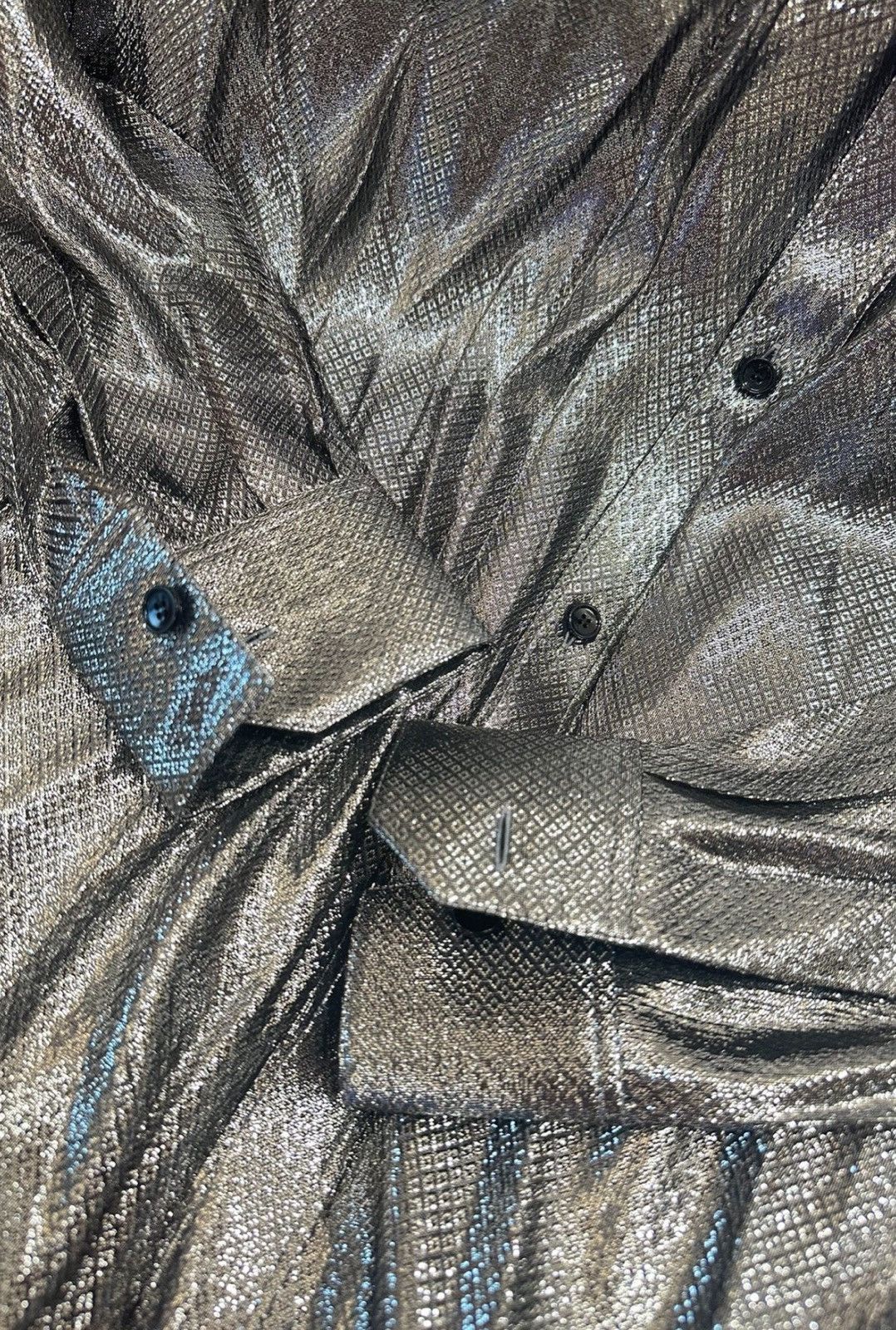 Celine Celine Mulberry Silk Snake Pattern Silver Thread Shirt Size US L / EU 52-54 / 3 - 3 Thumbnail
