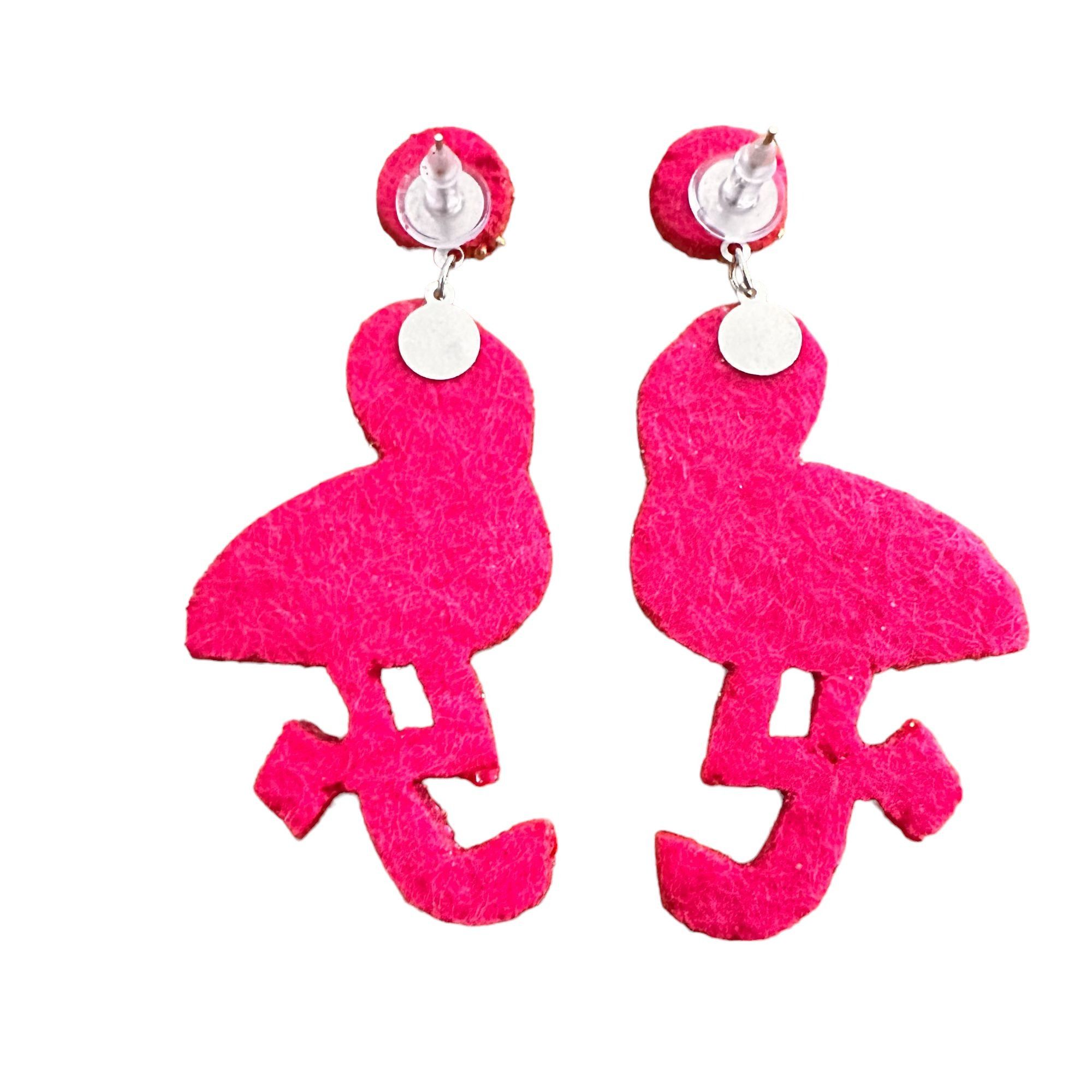 Handmade Flamingo Earrings Beaded Dangle Posts New Pink Statement Jew Size ONE SIZE - 12 Thumbnail