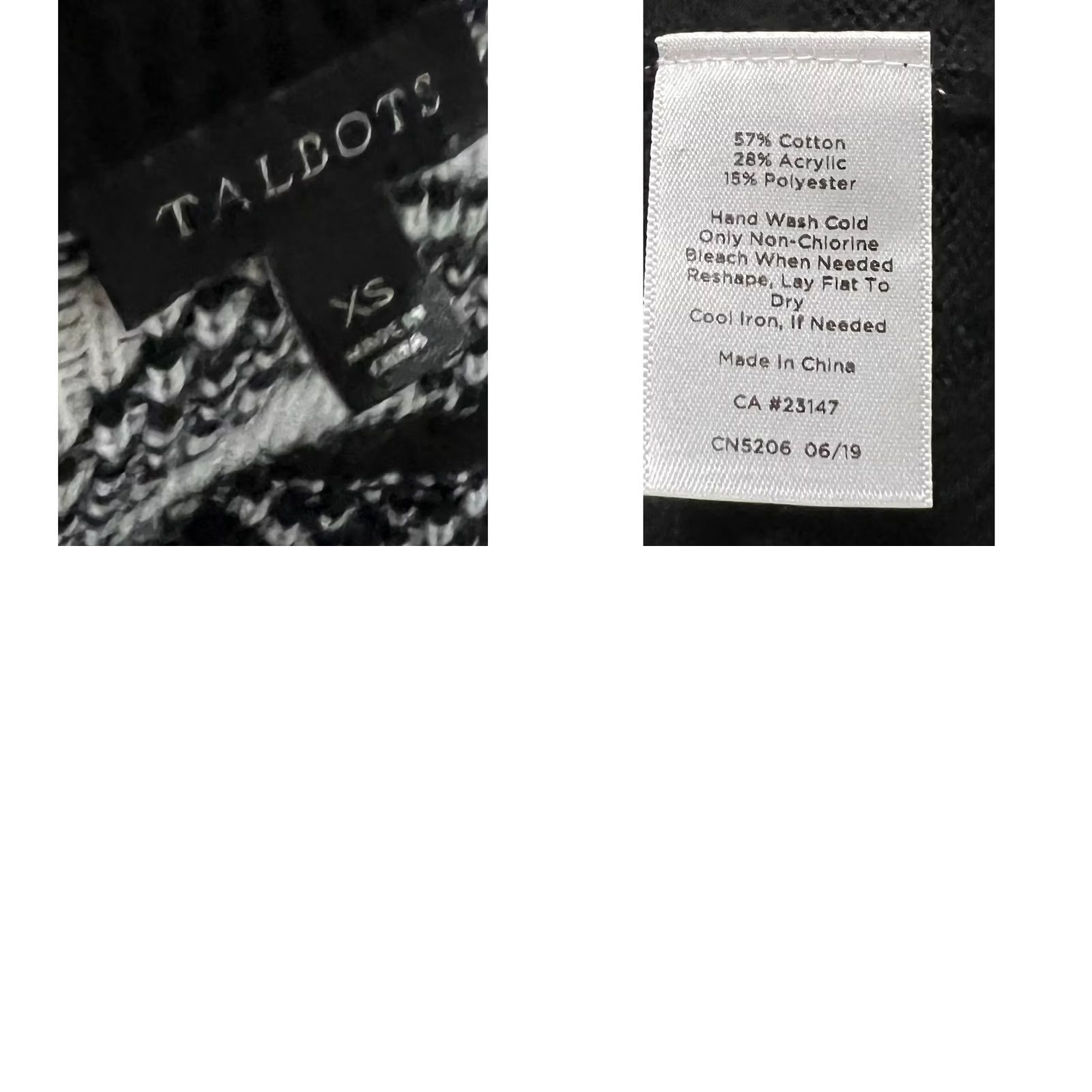 Talbots Talbots Snowflake Fair Isle Cardigan Cotton Blend Black & White Women’s XS Cardigan Womens XS Black White Fair Isle Knit Winter Casual Vintage? Size XS / US 0-2 / IT 36-38 - 8 Thumbnail