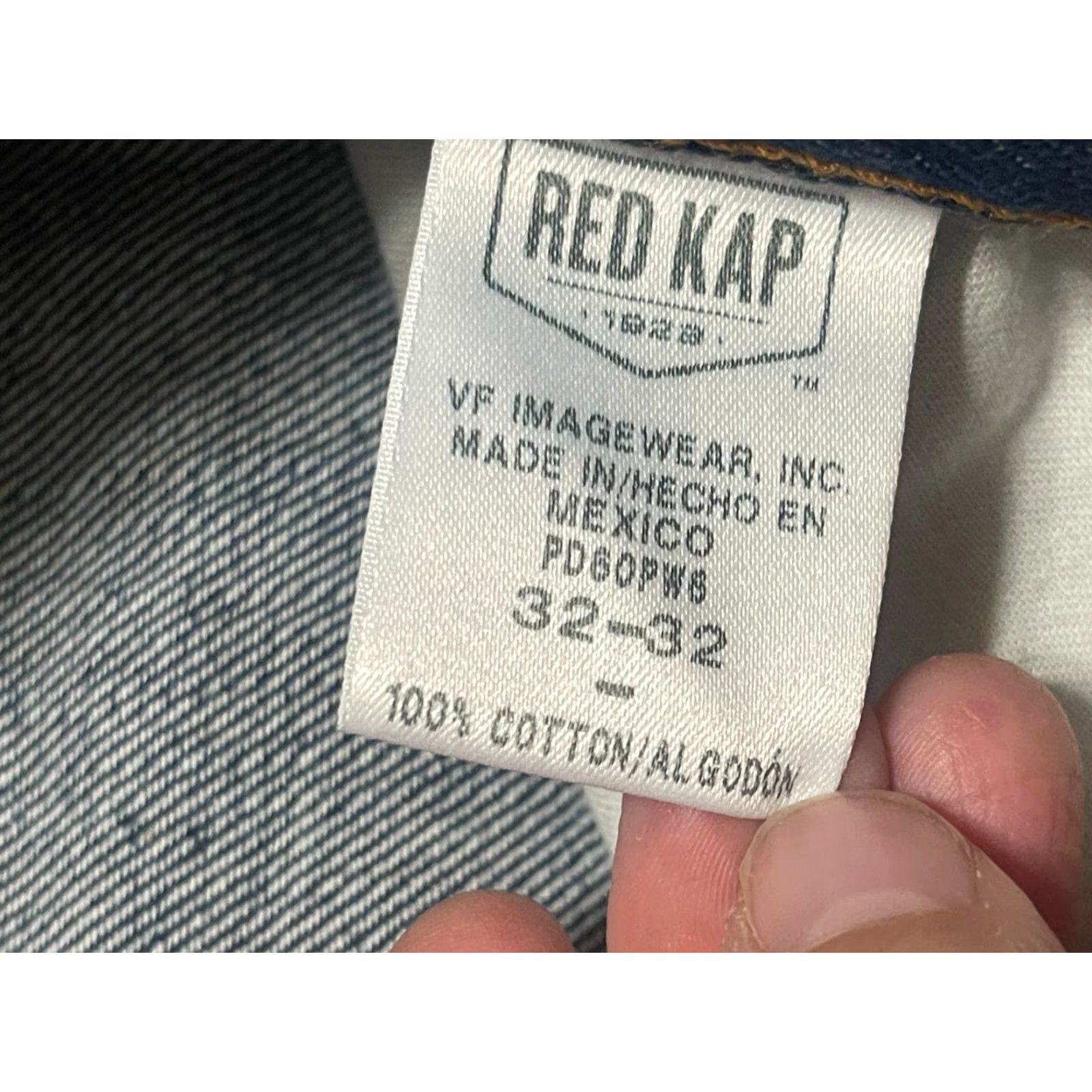 Red Kap RED KAP Jeans, Men, Jeans, 32-32, Blue, Dark Wash, Denim, Straight, 5-Pocket, Cotton, Regular, Inseam 32, Button Zip, Vintage No Size US 32 / EU 48 - 4 Thumbnail