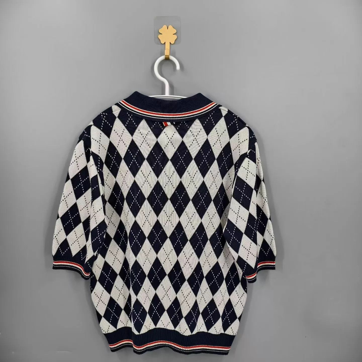 Thom Browne THOM BROWNE Plaid Short Sleeve Polo Shirt Size 2 New Size US M / EU 48-50 / 2 - 2 Thumbnail