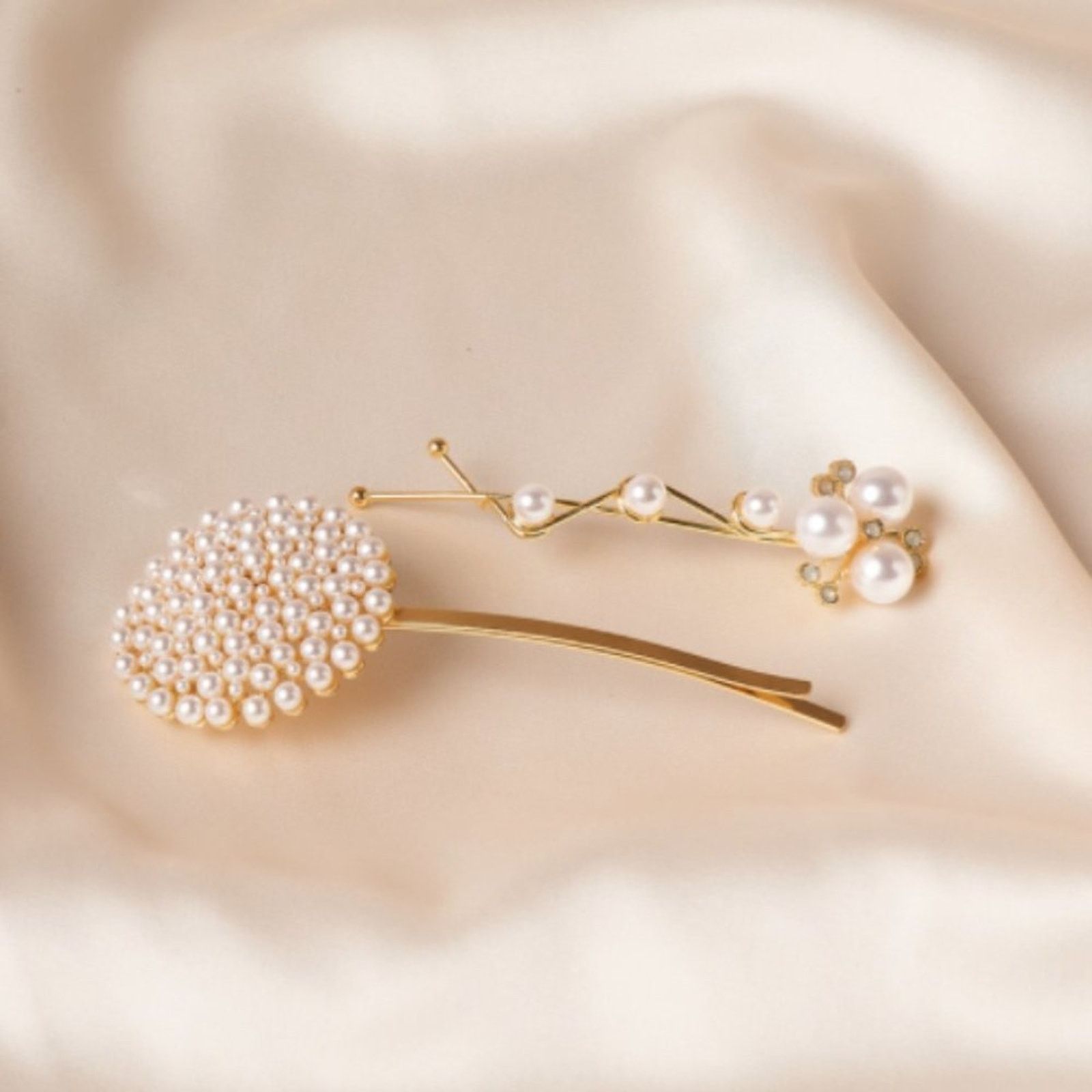 Other Gold Pearled Elegant Style Bobby Pins - Set of 2 Size ONE SIZE - 3 Thumbnail