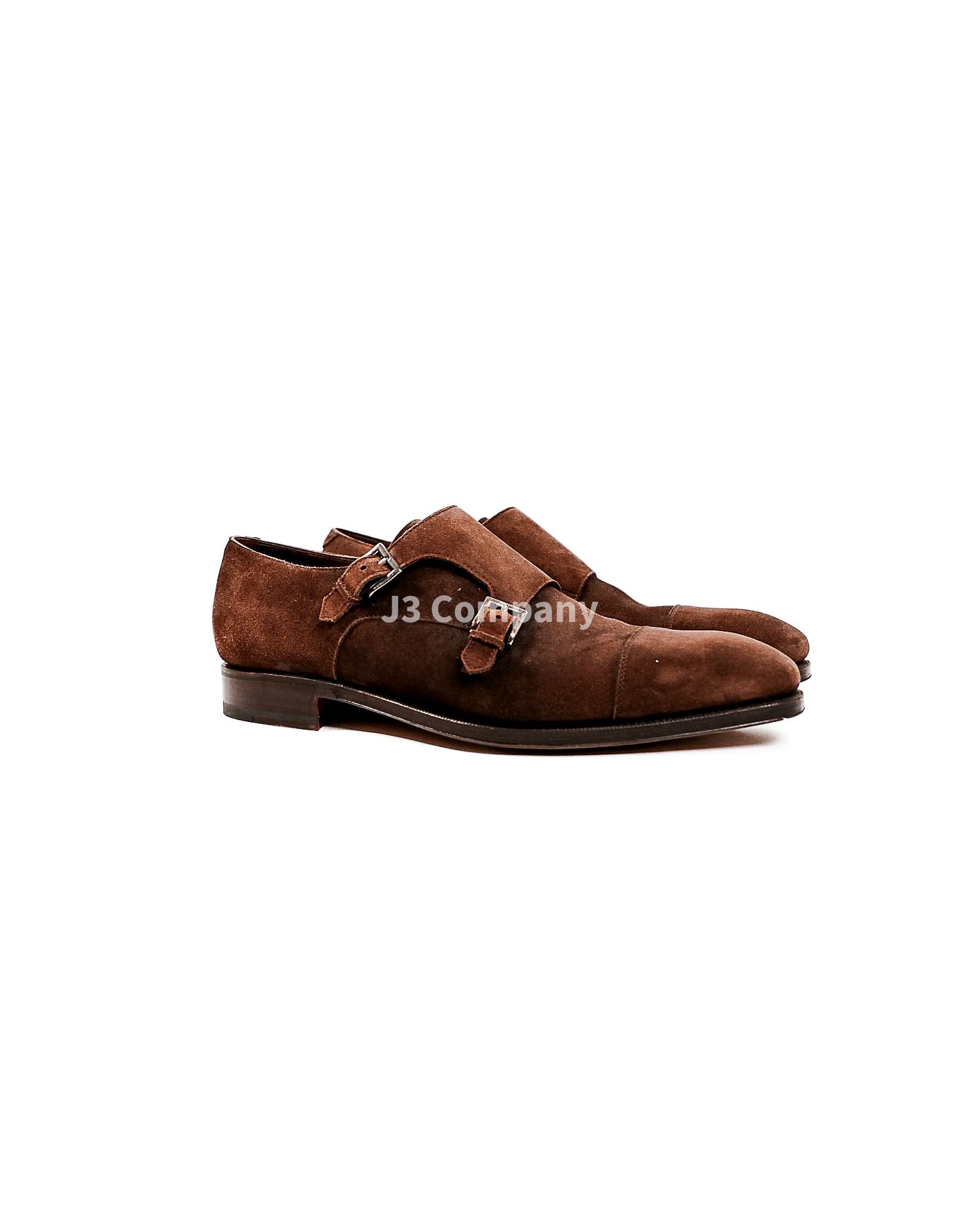 Carmina Carmina Double Monk Strap Shoes Suede Brown Size US 11 / EU 44 - 7 Thumbnail