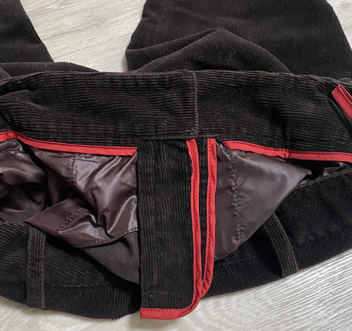 Prada Vintage Prada Linea Rossa Brown Corduroy Velvet Loose Pants Size 30" / US 8 / IT 44 - 20 Thumbnail