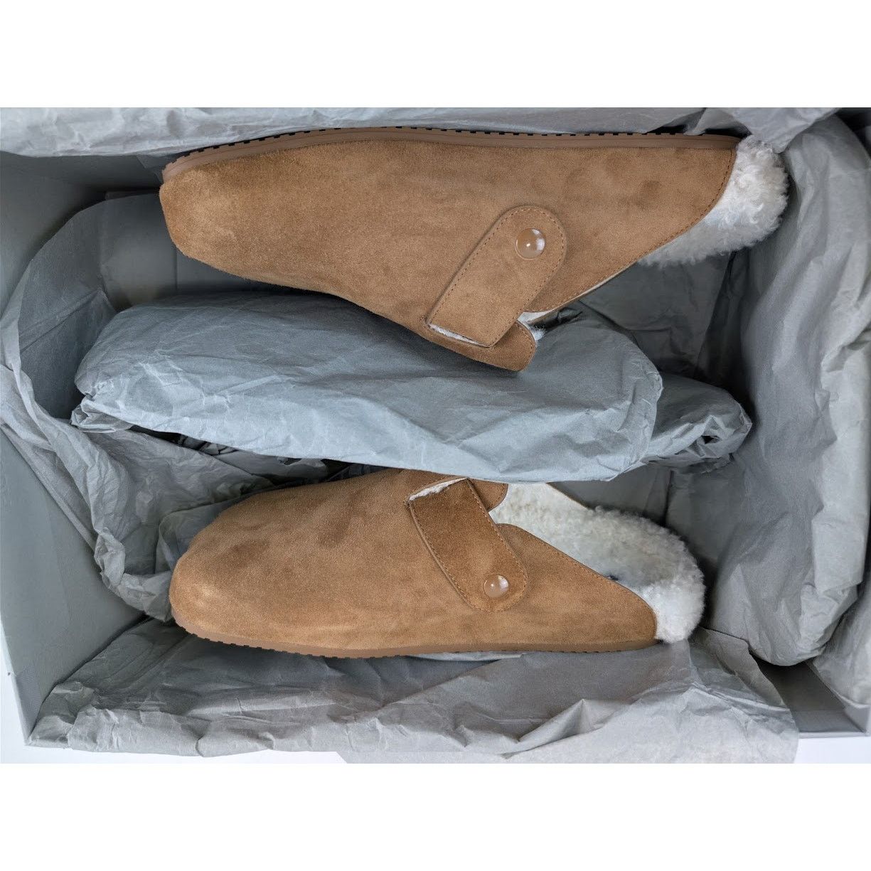 Balenciaga o1rshd1 Suede Shearling Sunday Mules in Beige/Off White Size US 8 / EU 41 - 17 Thumbnail