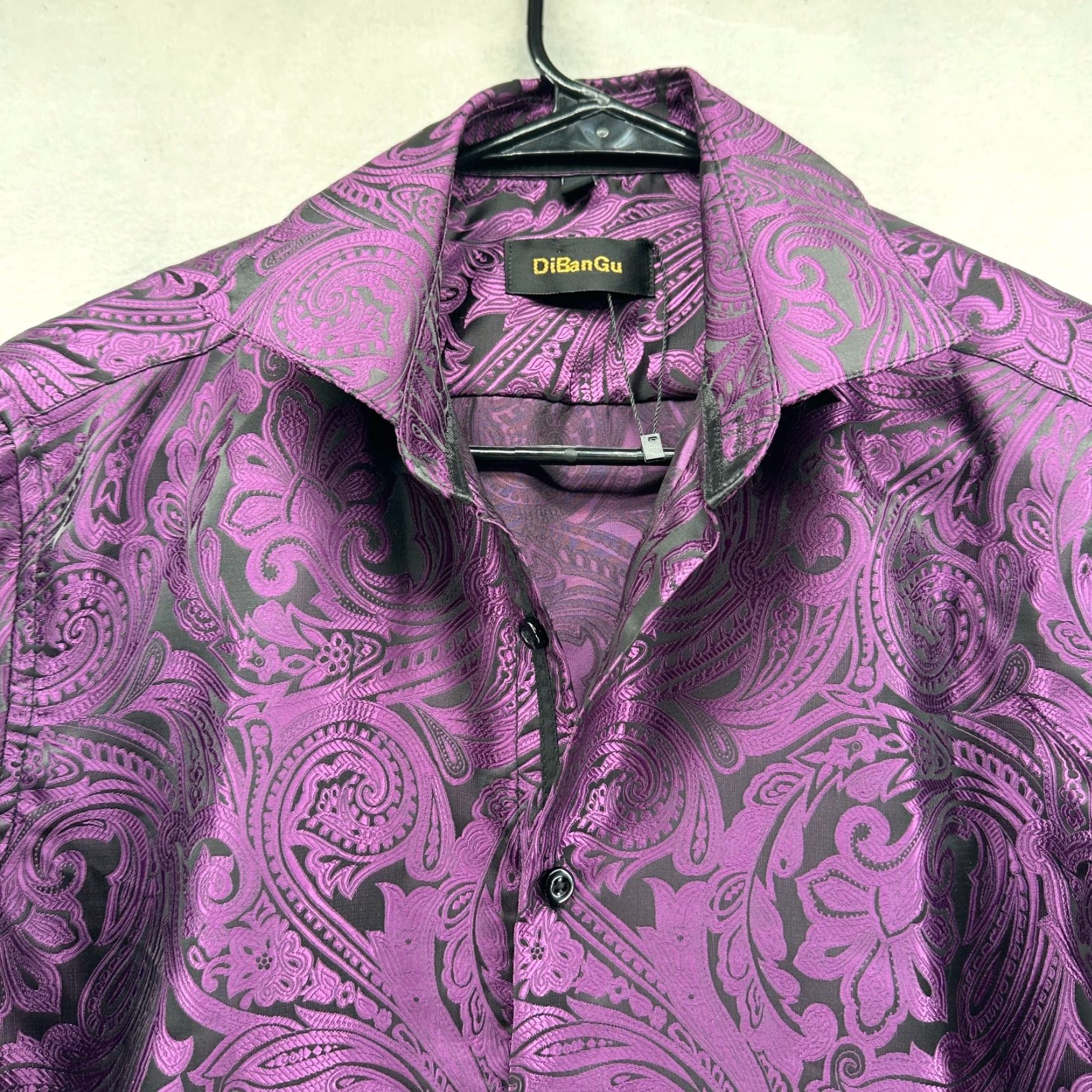 Vintage DiBan Gu Button-Up Shirt Purple Men's Small Long Sleeve Paisley Collared Shirt Casual Mens Size US S / EU 44-46 / 1 - 5 Thumbnail