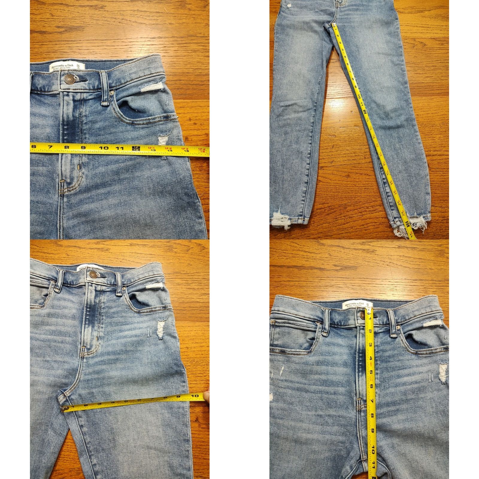 Abercrombie & Fitch Abercrombie Fitch Womens Jeans Super Skinny Ankle High Rise Blue 26 2S X 24 Inseam 90s Preppy Love Stretch Pockets Size 26" / US 2 / IT 38 - 8 Thumbnail