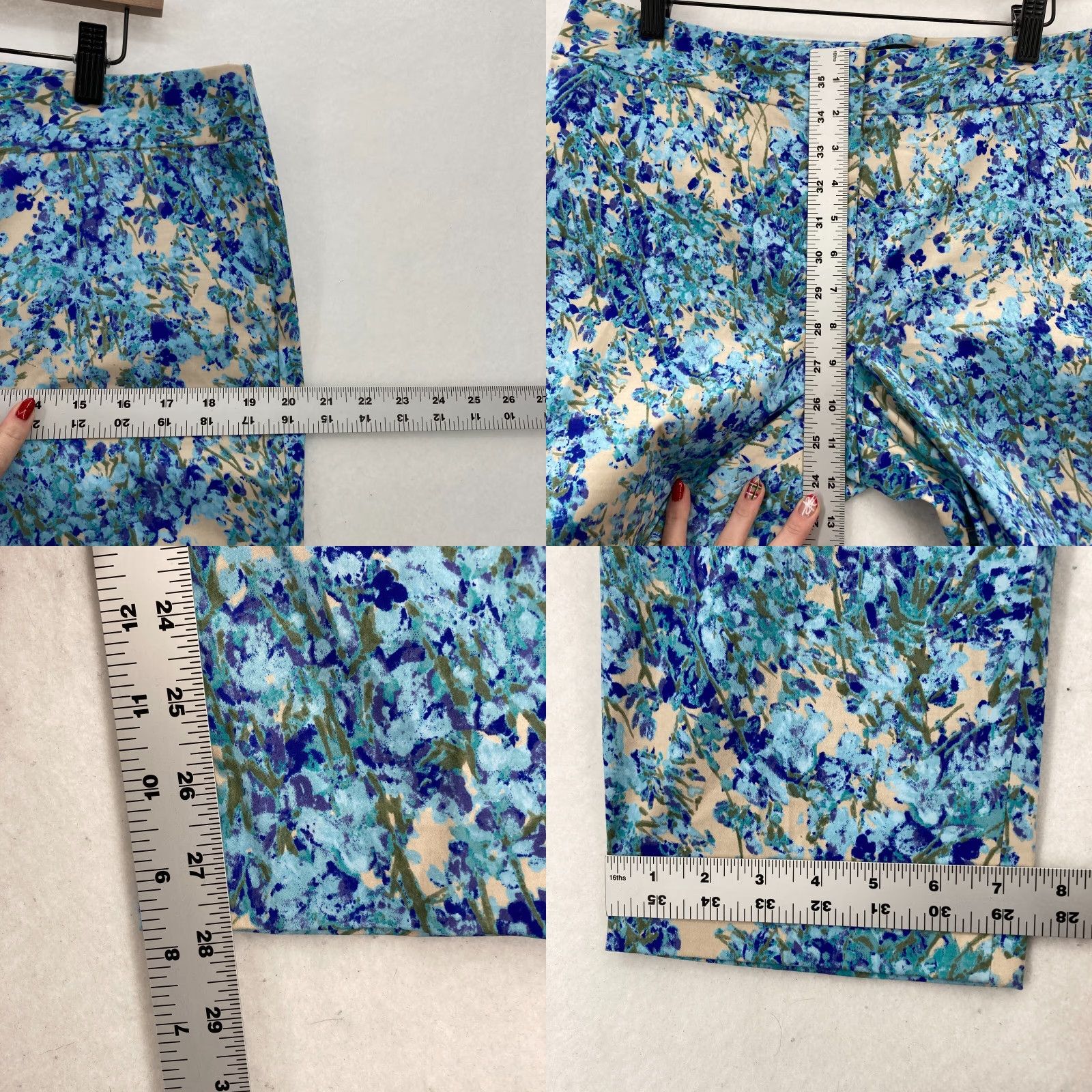 Talbots **Talbots Signature Blue Floral Ankle Pants Women's 12 NWT** User: **Talbots Signature Ankle Pants Women's 12 Blue Floral NWT** Size 34" / US 12 / IT 48 - 8 Thumbnail