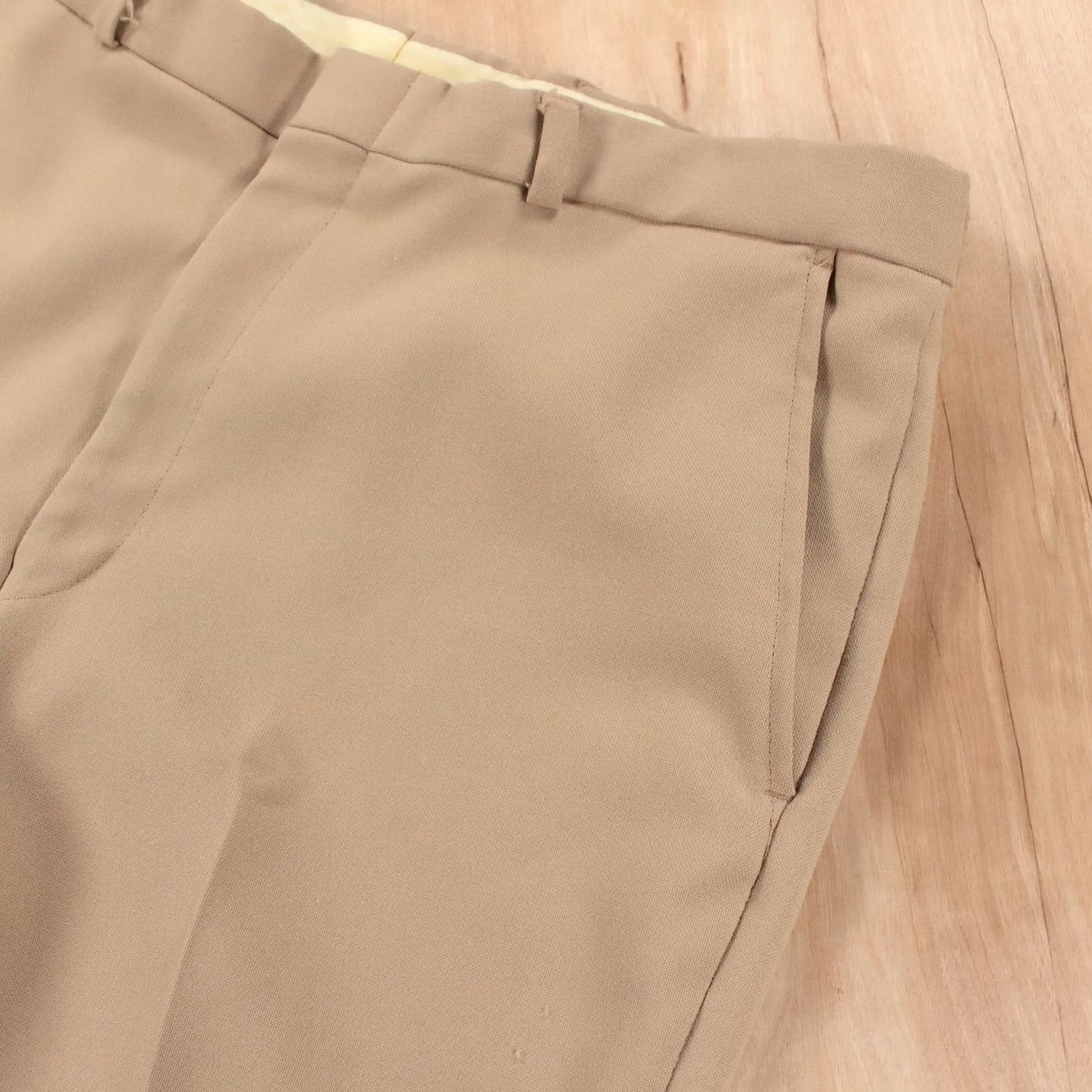 JW Anderson VINTAGE ANDERSON LITTLE polyester flat front straight leg pants 35x29 talon zip 70s Mens Size US 35 - 3 Thumbnail