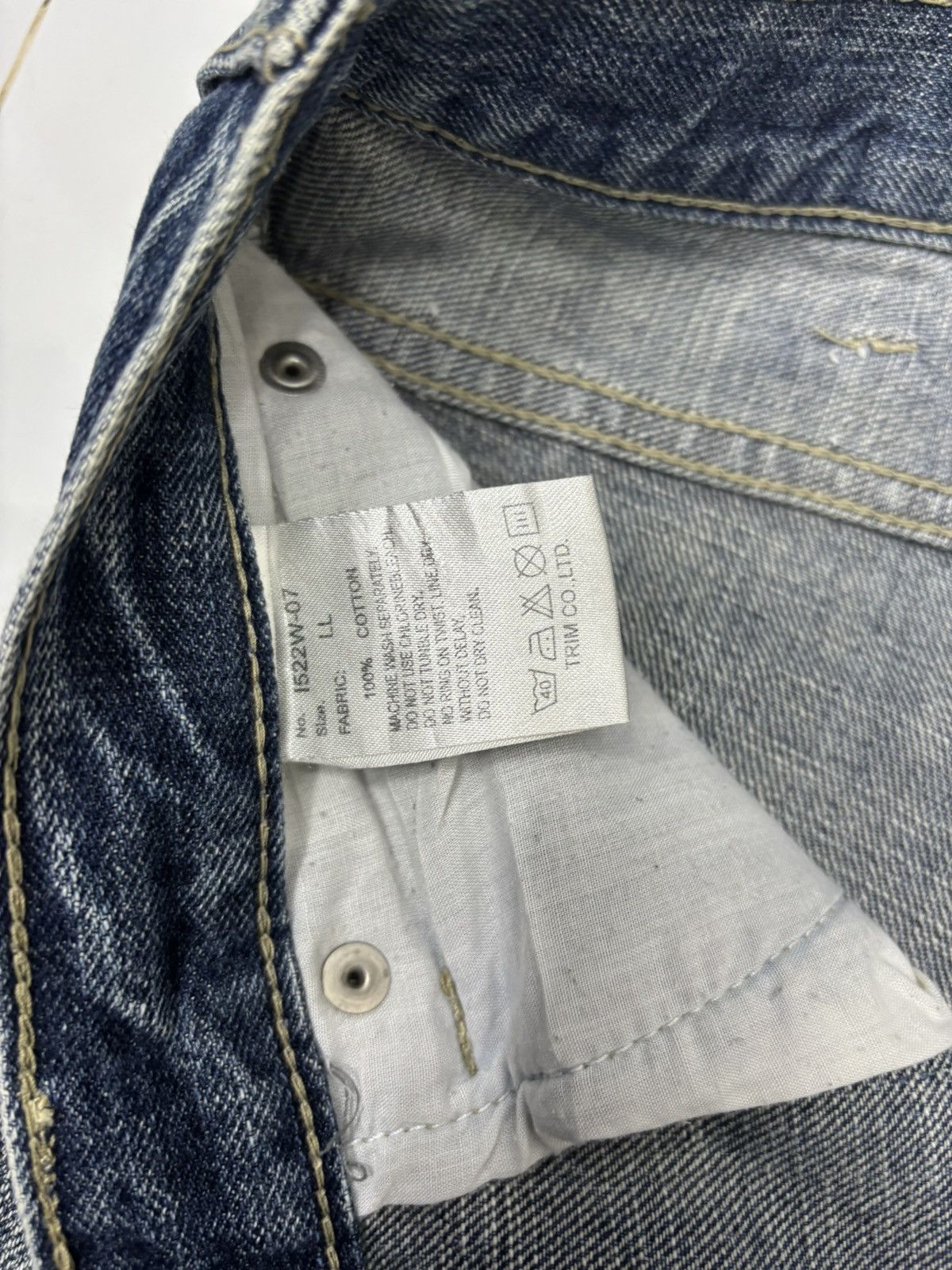 Le Grande Bleu (L.G.B.) Vintage Japanese Denim Lab Distressed Denim Loose Baggy Jean Size US 34 / EU 50 - 10 Thumbnail