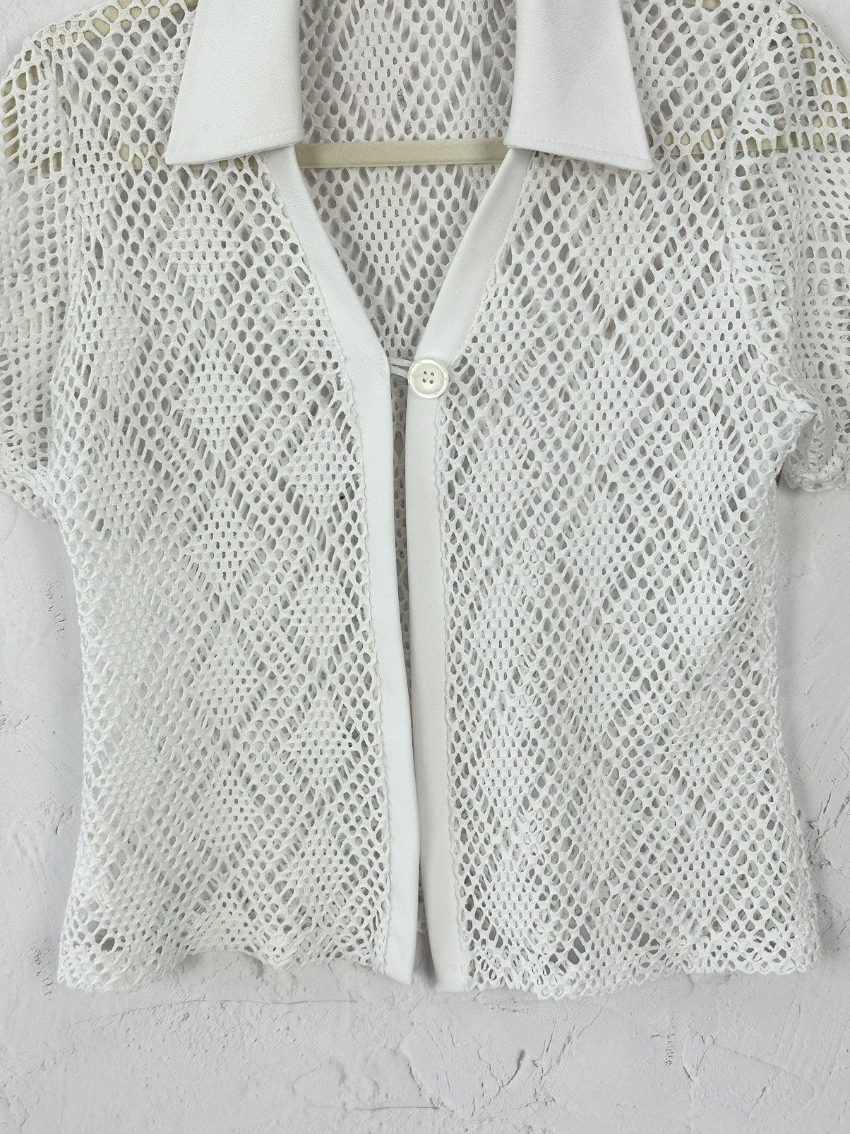 Beauty Beast × If Six Was Nine × Vintage Vintage Mesh White Shirt Size M / US 6-8 / IT 42-44 - 3 Thumbnail