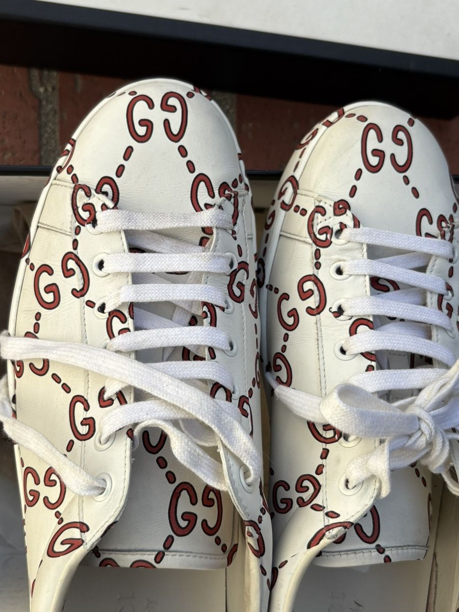 Gucci Gucci GG Print Ace Sneakers Size US 11 / EU 44 - 7 Thumbnail