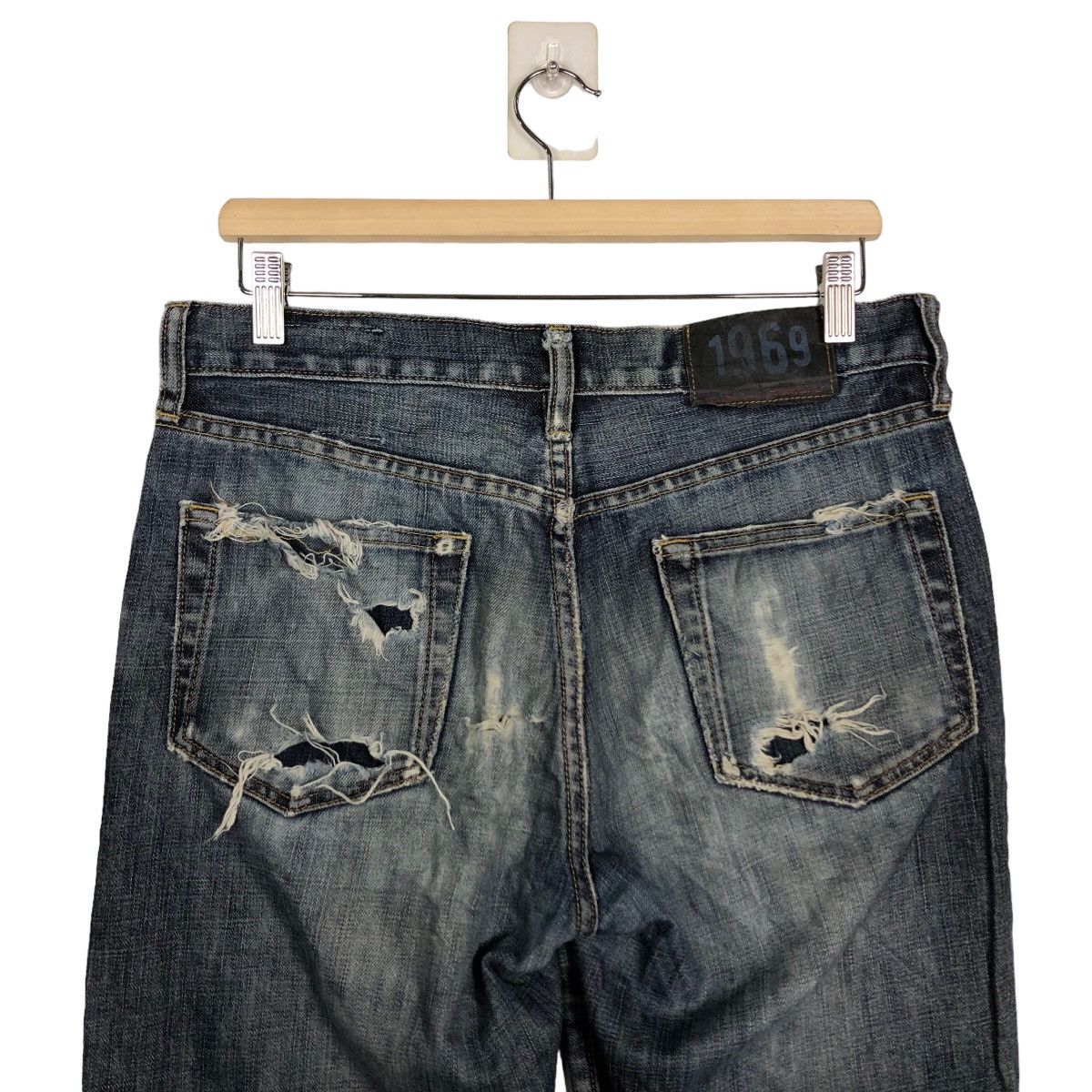 Japanese Brand Rare Punk Design Distressed DenimJeans Gap 1969 IsseyMiyake Size US 32 / EU 48 - 7 Thumbnail