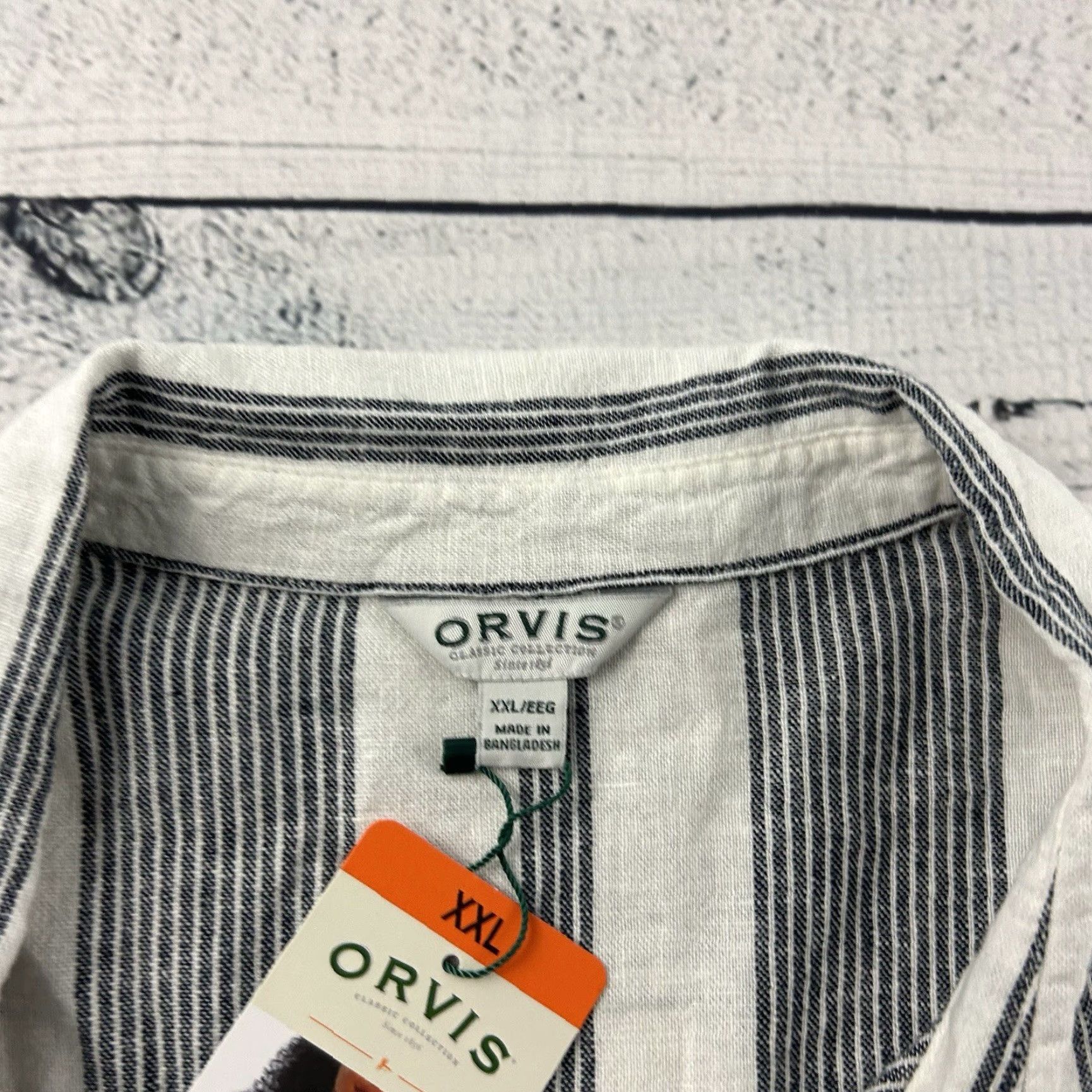 Orvis Orvis Long Sleeve Linen Island Stripe Button Shirt Women's 2XL Multicolor Blue White Striped Button-Up Linen 1930s? Size XXL / US 16-18 / IT 52-54 - 3 Thumbnail