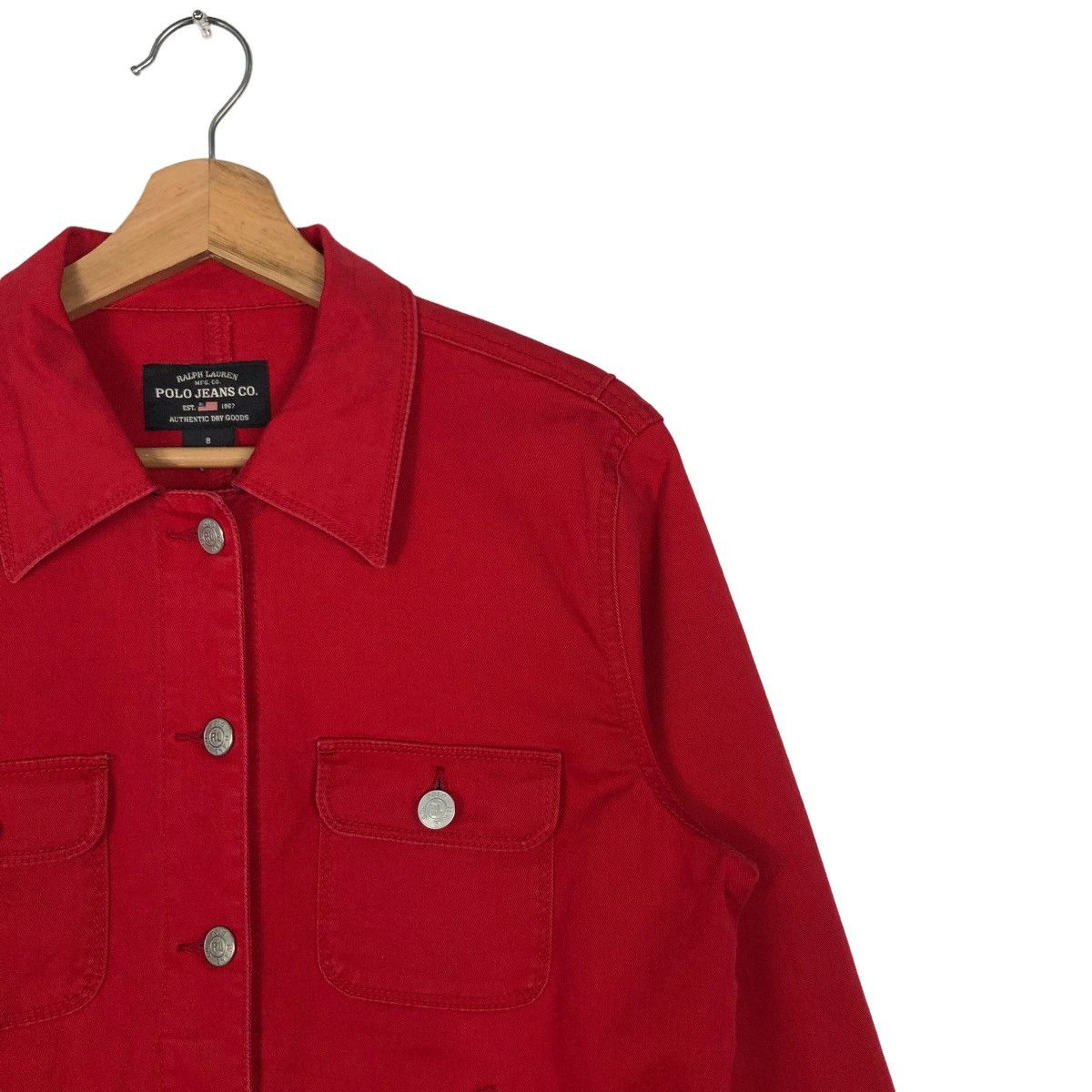 Ralph Lauren 🔥Rich Red - Cropped Trucker Denim Ralph Lauren MFG CO Size US M / EU 48-50 / 2 - 5 Thumbnail