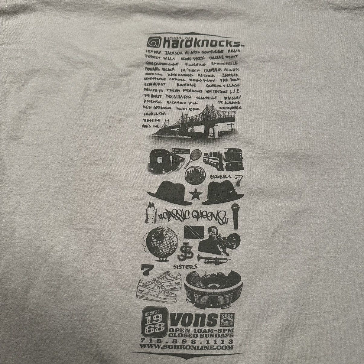 Vintage Vintage Y2K School Of Hard Knocks Queens 7 Von’s T Shirt Size US L / EU 52-54 / 3 - 7 Thumbnail
