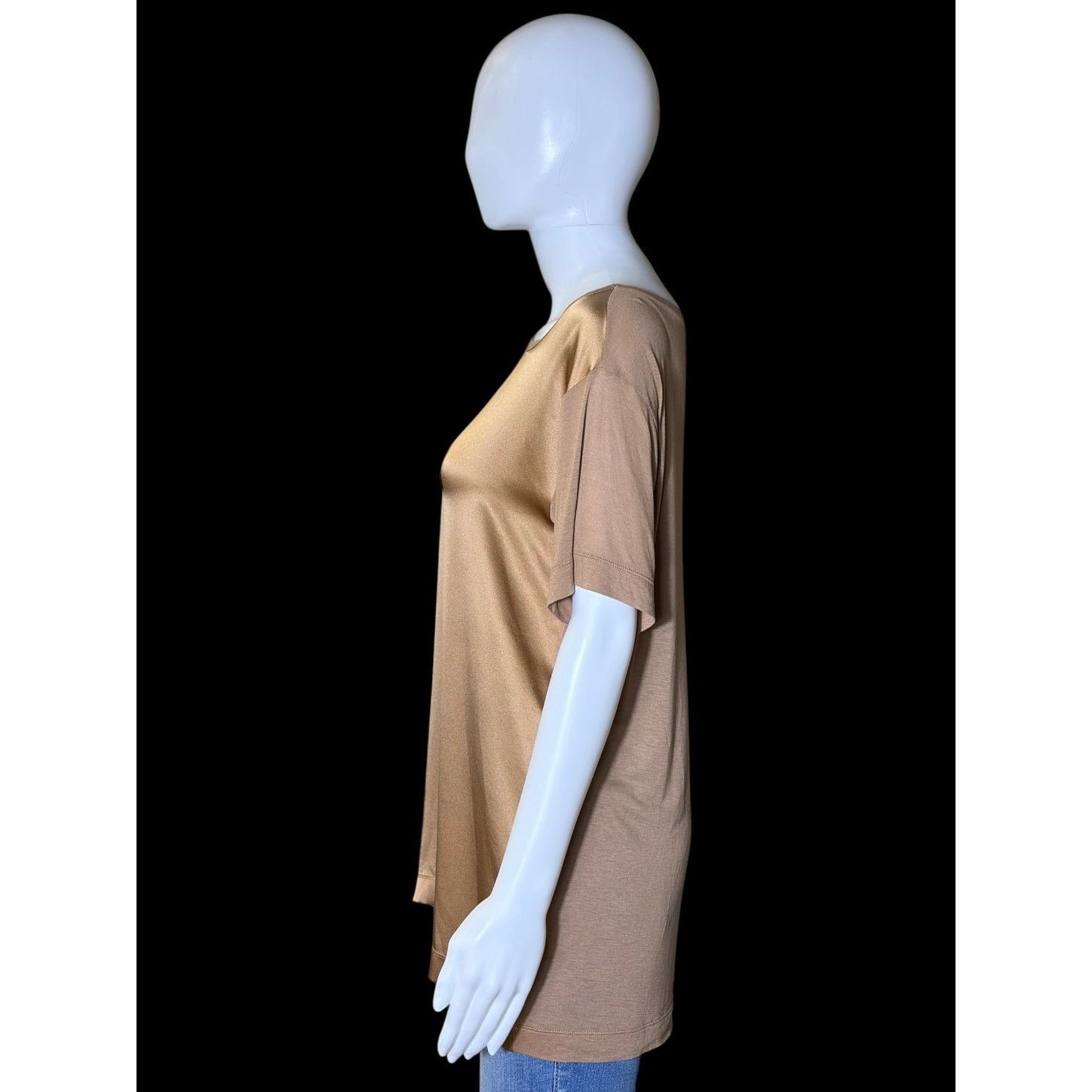 Gucci Vintage Y2K Gucci Gold Brown Bateau Neckline Silk Blouse Size S / US 4 / IT 40 - 5 Thumbnail