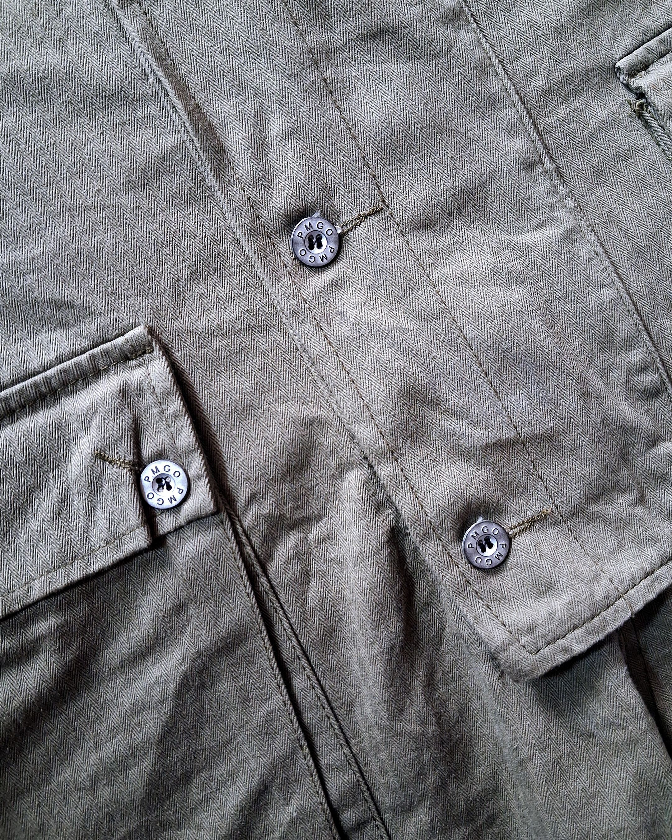 Japanese Brand PMGO HERRINGBONE TWILL HBT OLIVE GREEN DECK OVERALL Size US 43 - 6 Thumbnail
