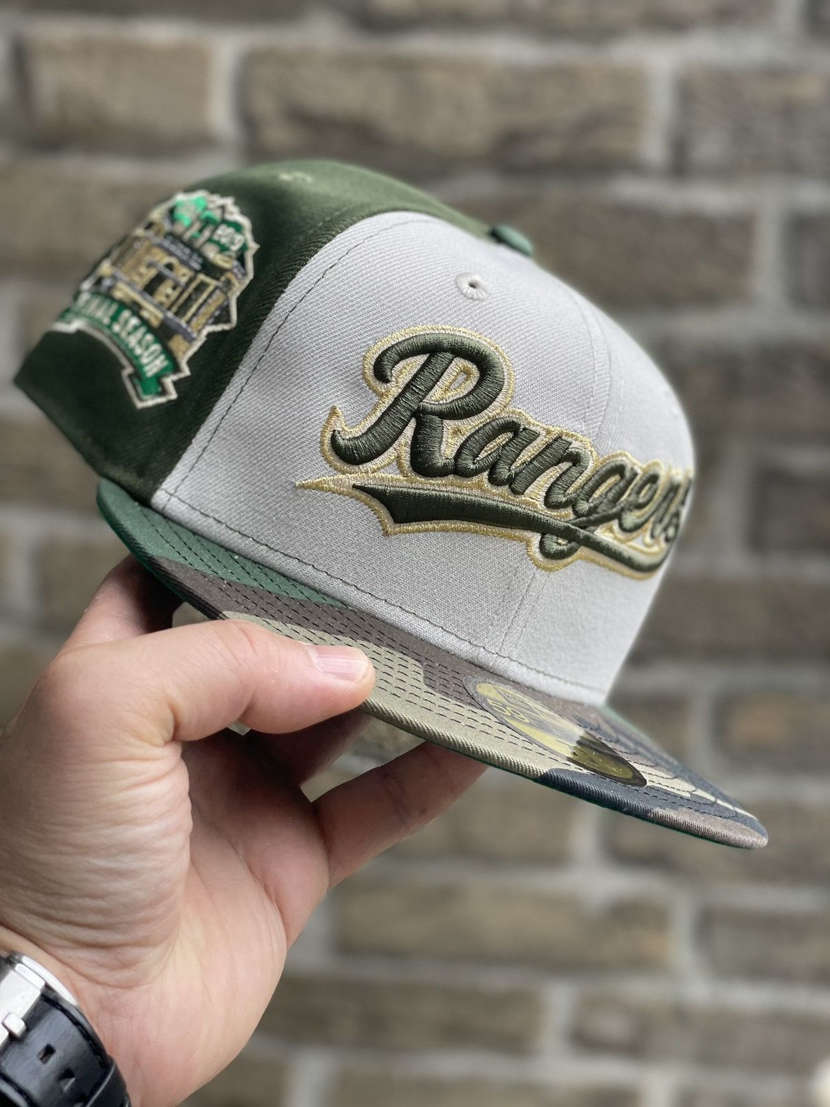 New Era 59fifty camo brim🔥Texas Rangers size 7 1/8
