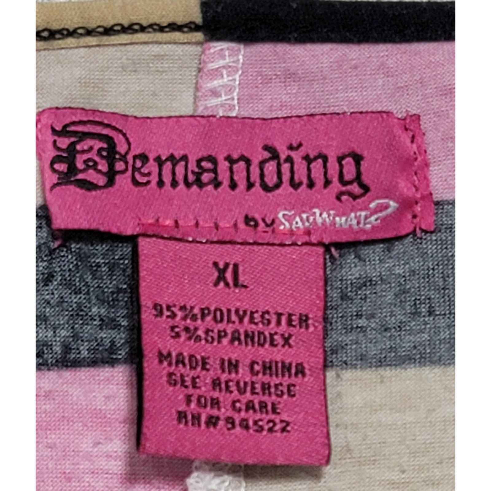 Other Demanding Black Tan Pink Striped A Line Mini Dress XL Size XL / US 12-14 / IT 48-50 - 4 Thumbnail