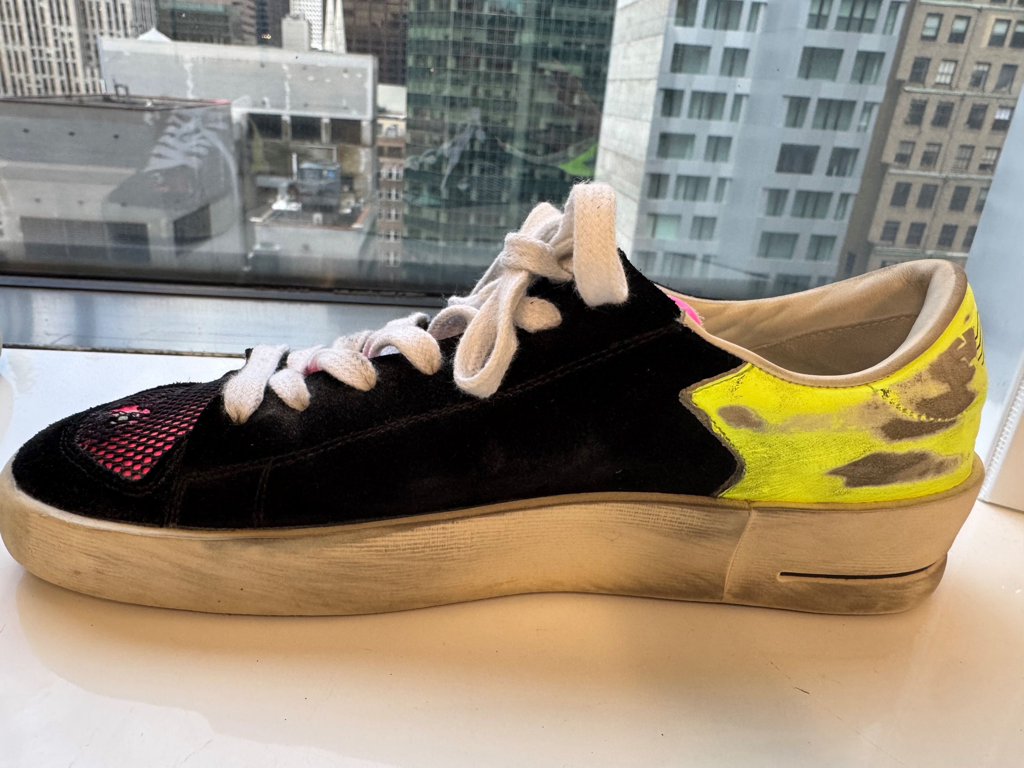 Golden Goose Stardan-Limited Edition -39- black suede (neon pink/yellow) Size US 9 / IT 39 - 6 Thumbnail