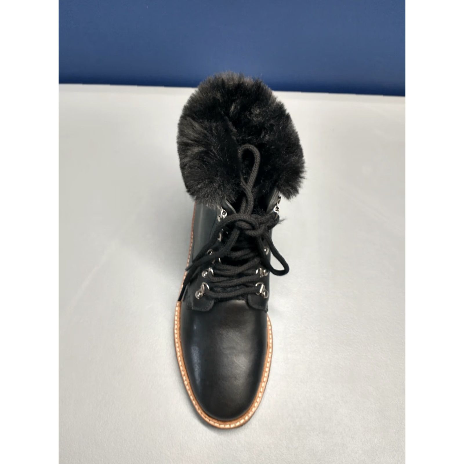 Vintage Botkier Winter Snow Boots Womens Size 6 Black Leather Faux Fur Lining Lace Up Women Size 6 Black Botkier Snow Boot Size US 6 / IT 36 - 5 Thumbnail