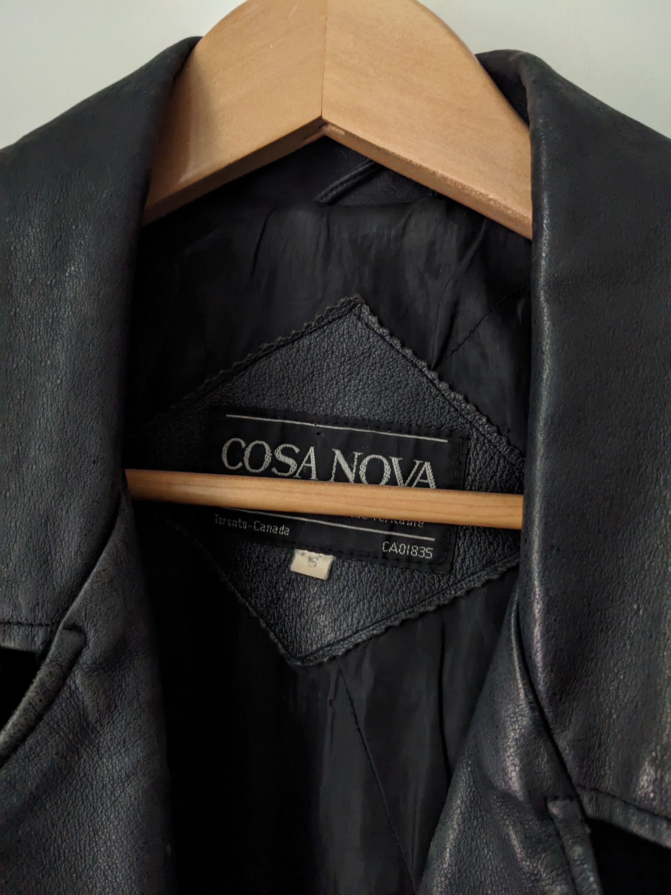 Cosa Nova Vintage Motorcycle Style Long Leather Jacket Coat Size S / US 4 / IT 40 - 4 Thumbnail