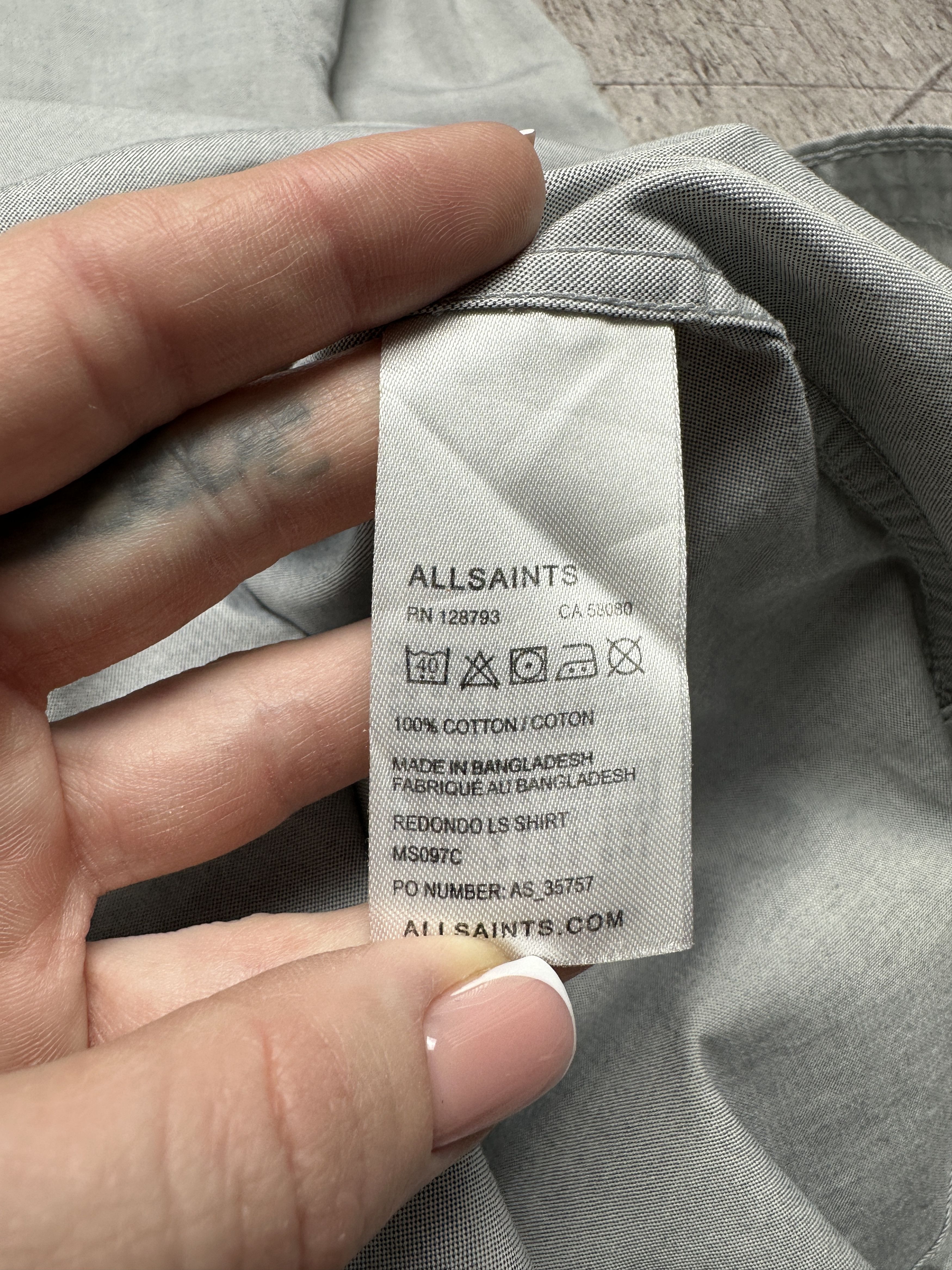 Allsaints Allsaints Vintage Redondo Mens Long Sleeve Shirt Size US XS / EU 42 / 0 - 5 Thumbnail