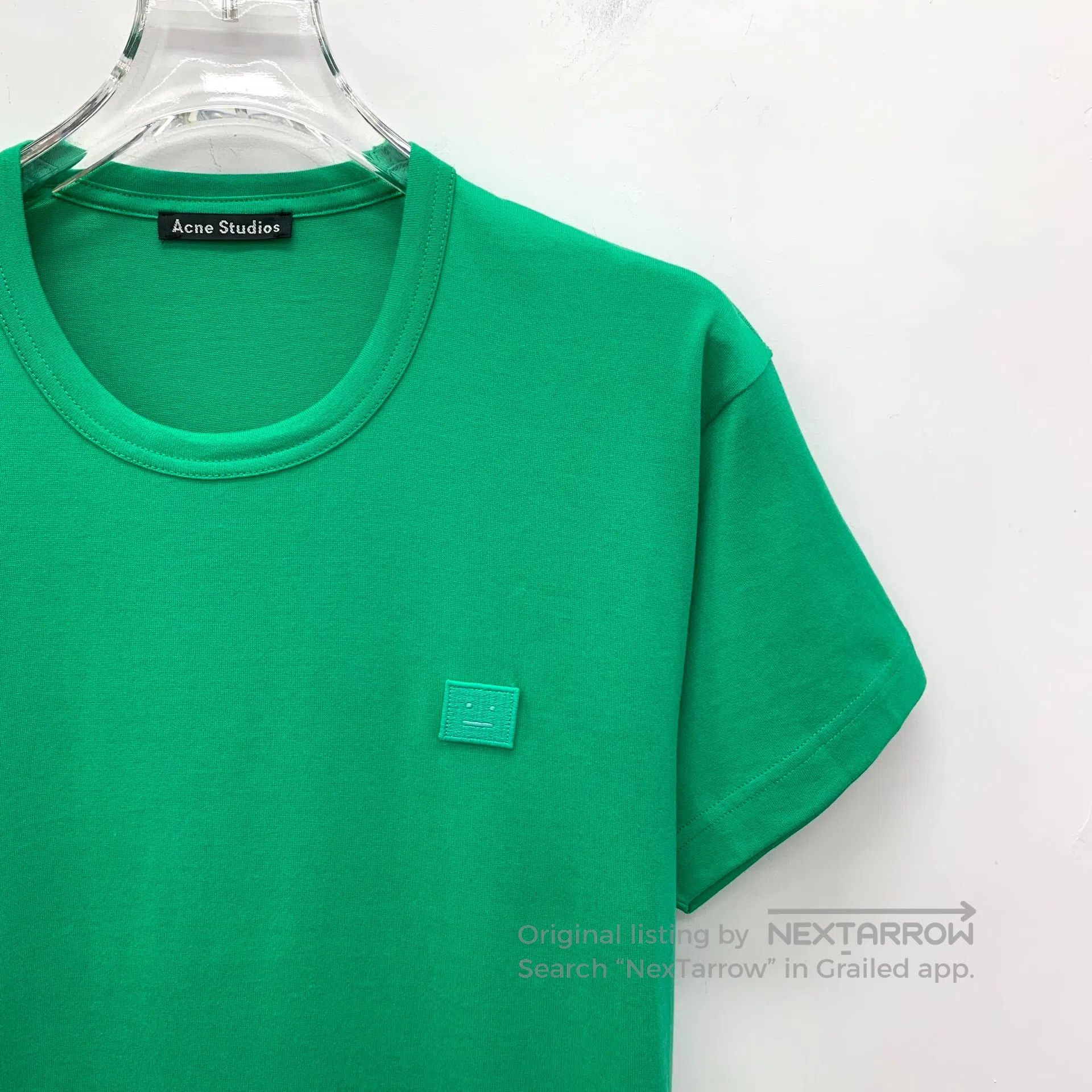 Acne Studios Acne Studios Green smiley face embroidery cotton round nec Size US XXS / EU 40 - 3 Thumbnail