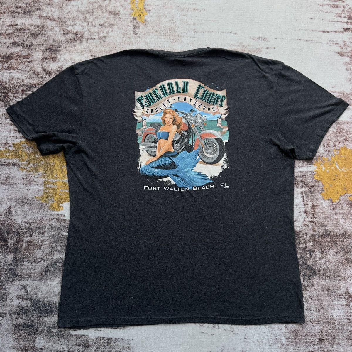 Harley Davidson VINTAGE HARLEY-DAVIDSON MERMAID BEACH GRAPHIC TEE BIG LOGO Size US XXL / EU 58 / 5 - 2 Thumbnail