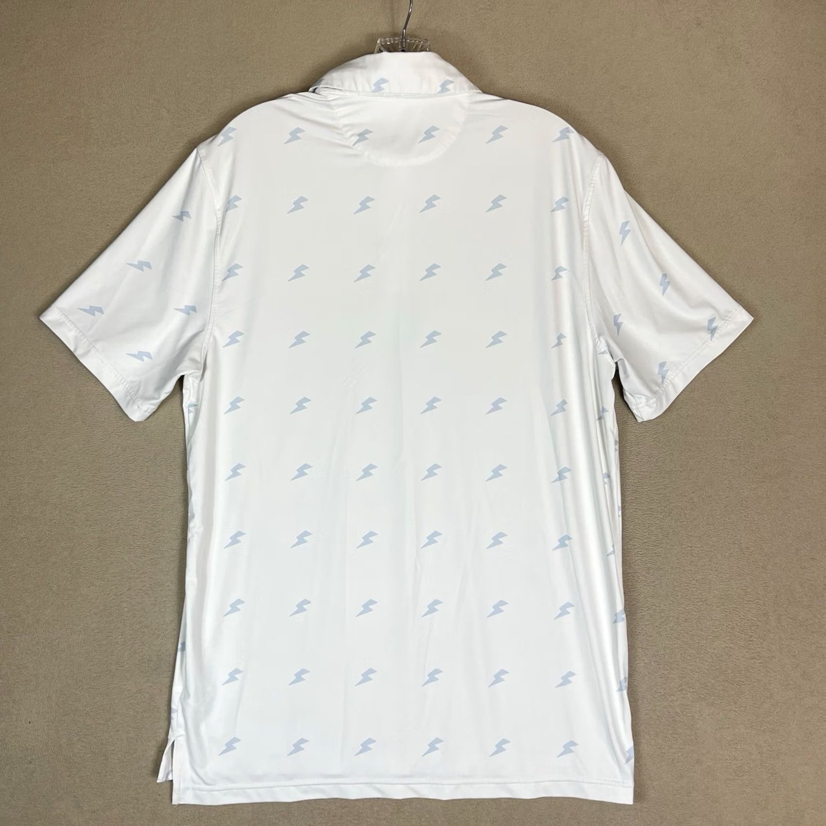 Vintage Sosik Polo Shirt Mens M White Tunder Print Dolf Performance Short Sleeve Stretch Shirt Size US M / EU 48-50 / 2 - 7 Thumbnail