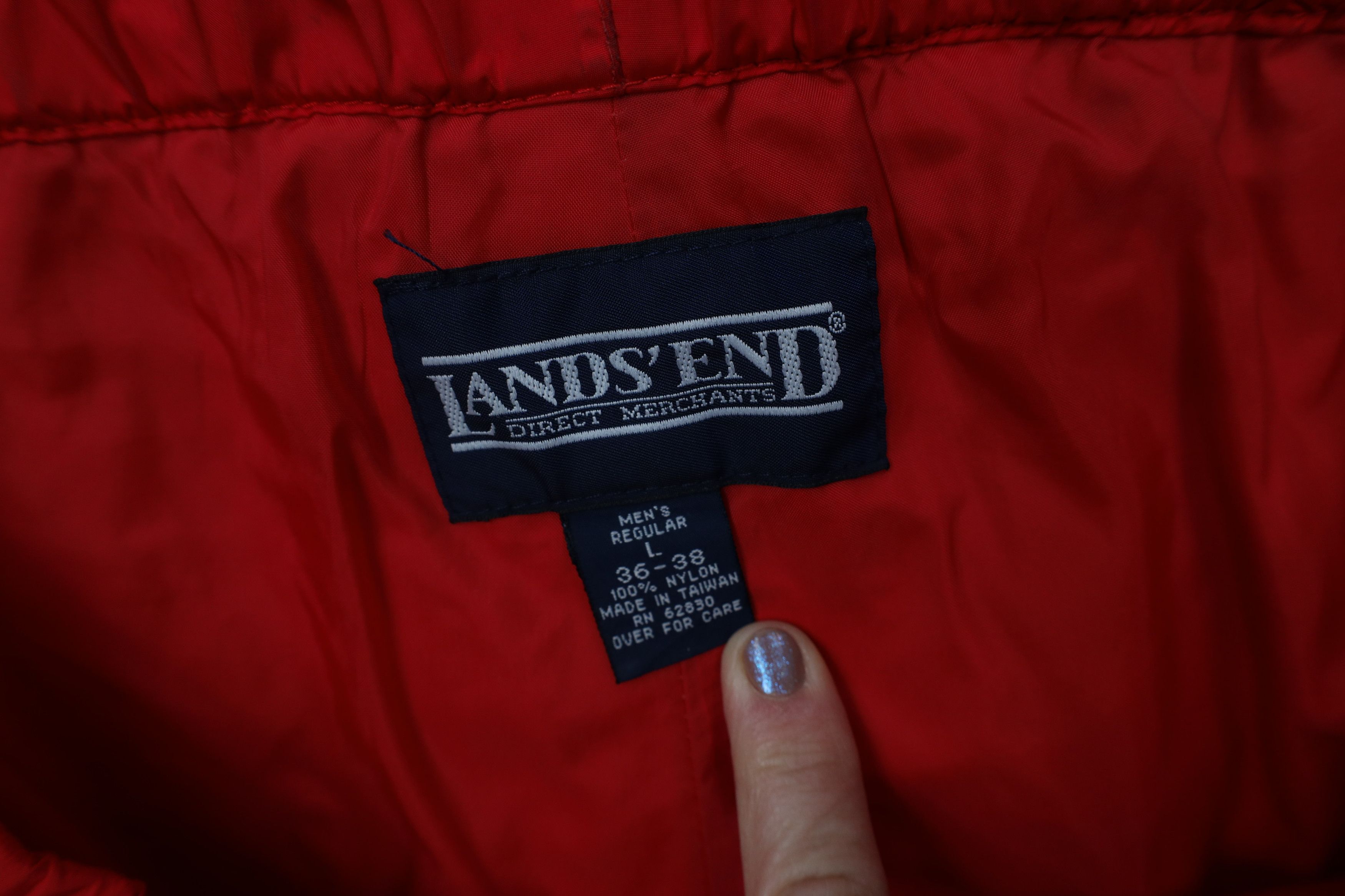 Lands' End Vintage 90s Lands End Waterproof Rain Joggers Pants Red Size US 36 / EU 52 - 9 Thumbnail