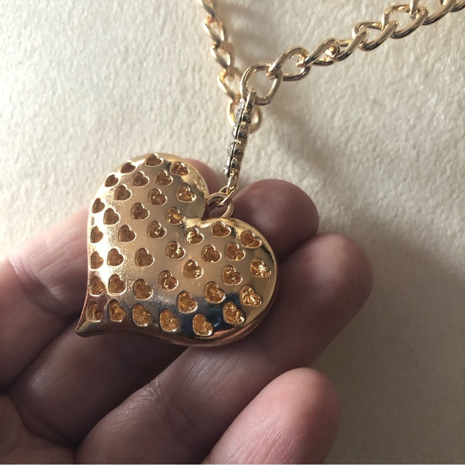 Jewelry European style two piece clear stone gold necklace set NEW Size ONE SIZE - 13 Thumbnail