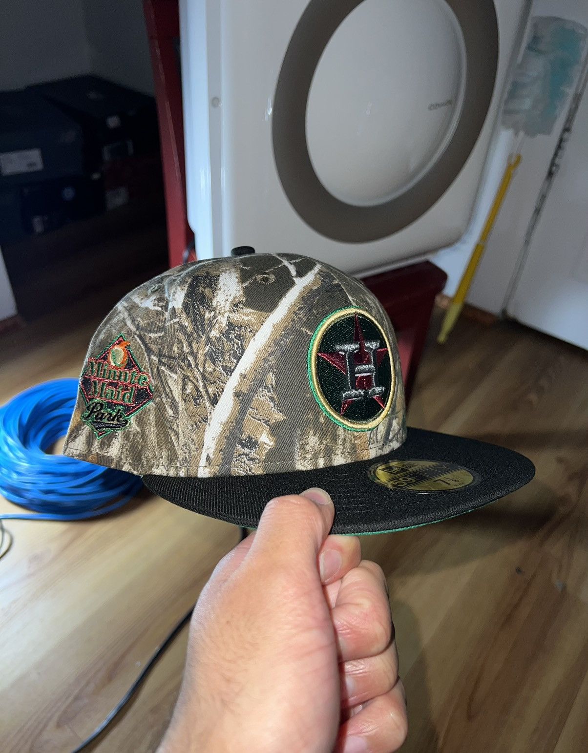 image of Hat Club x Myfitteds 7 1/8 Ecapcity Houston Astros Fitted Hat in Realtree/Black, Men's