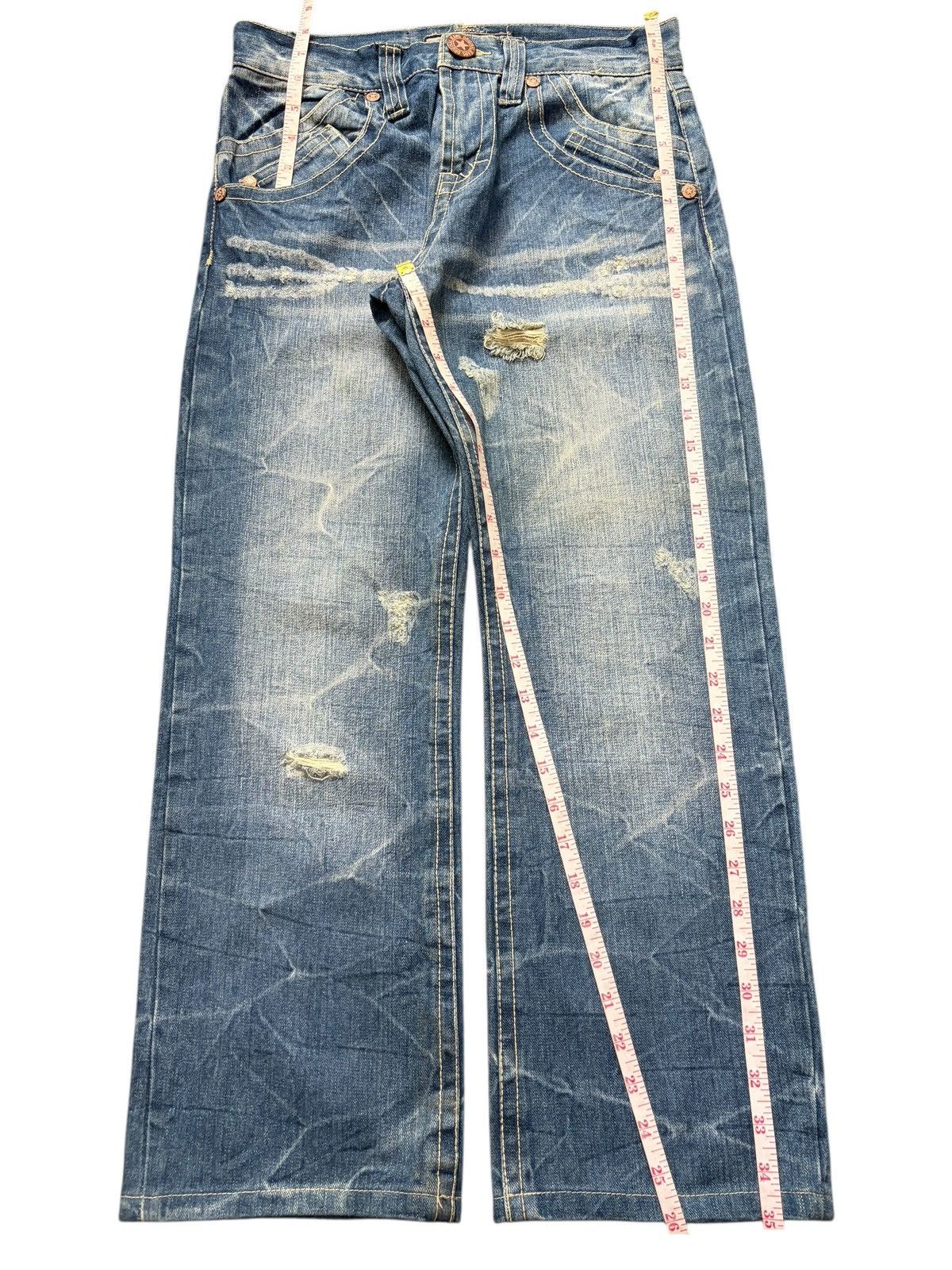 Ksubi Vintage Japanese Brand Groovy Printed Distressed Jeans Size 29" - 7 Thumbnail