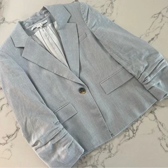 Veronica Beard Aaliyah Linen-Blend Dickey Jacket - Heathered Vapor Size M / US 6-8 / IT 42-44 - 5 Thumbnail