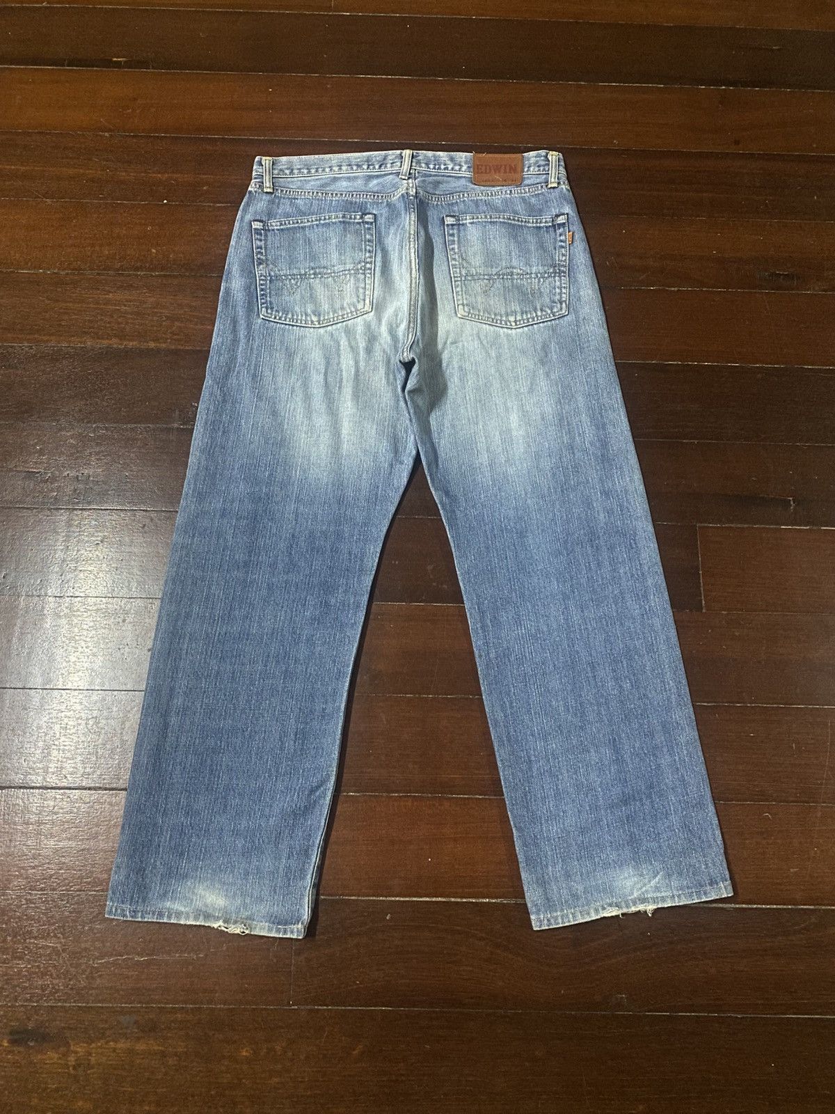 Edwin Vintage 90s Edwin 505 X mud wash distressed selvedge jeans Size US 37 - 9 Thumbnail