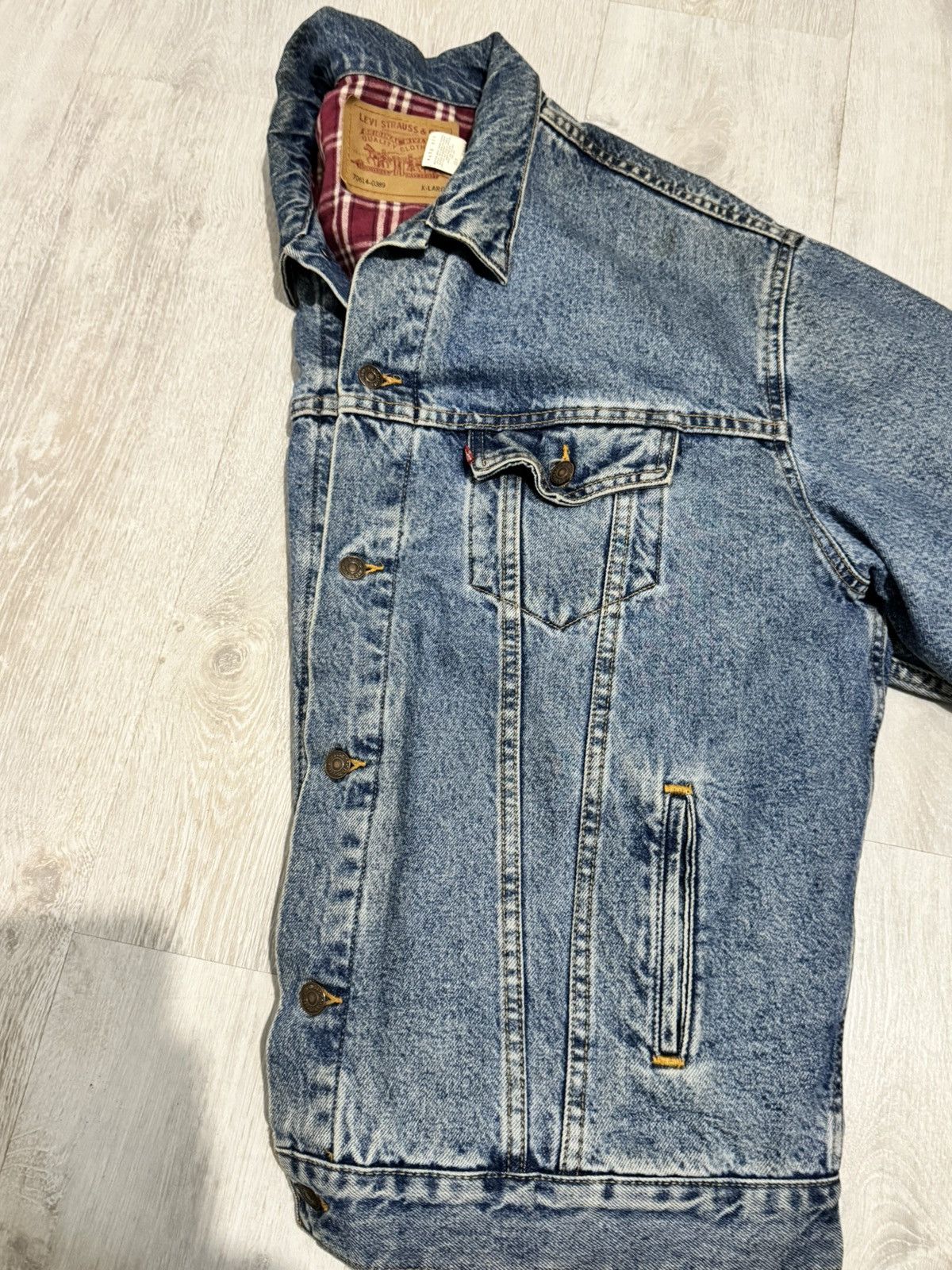 Levi's × Levi's Vintage Clothing vintage denim stuffed levi’s jacket made in 90s XL Size US XL / EU 56 / 4 - 7 Thumbnail