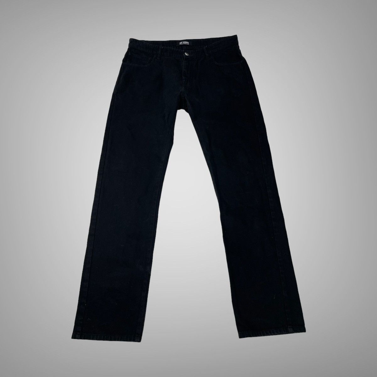 raf simons black denim jeans