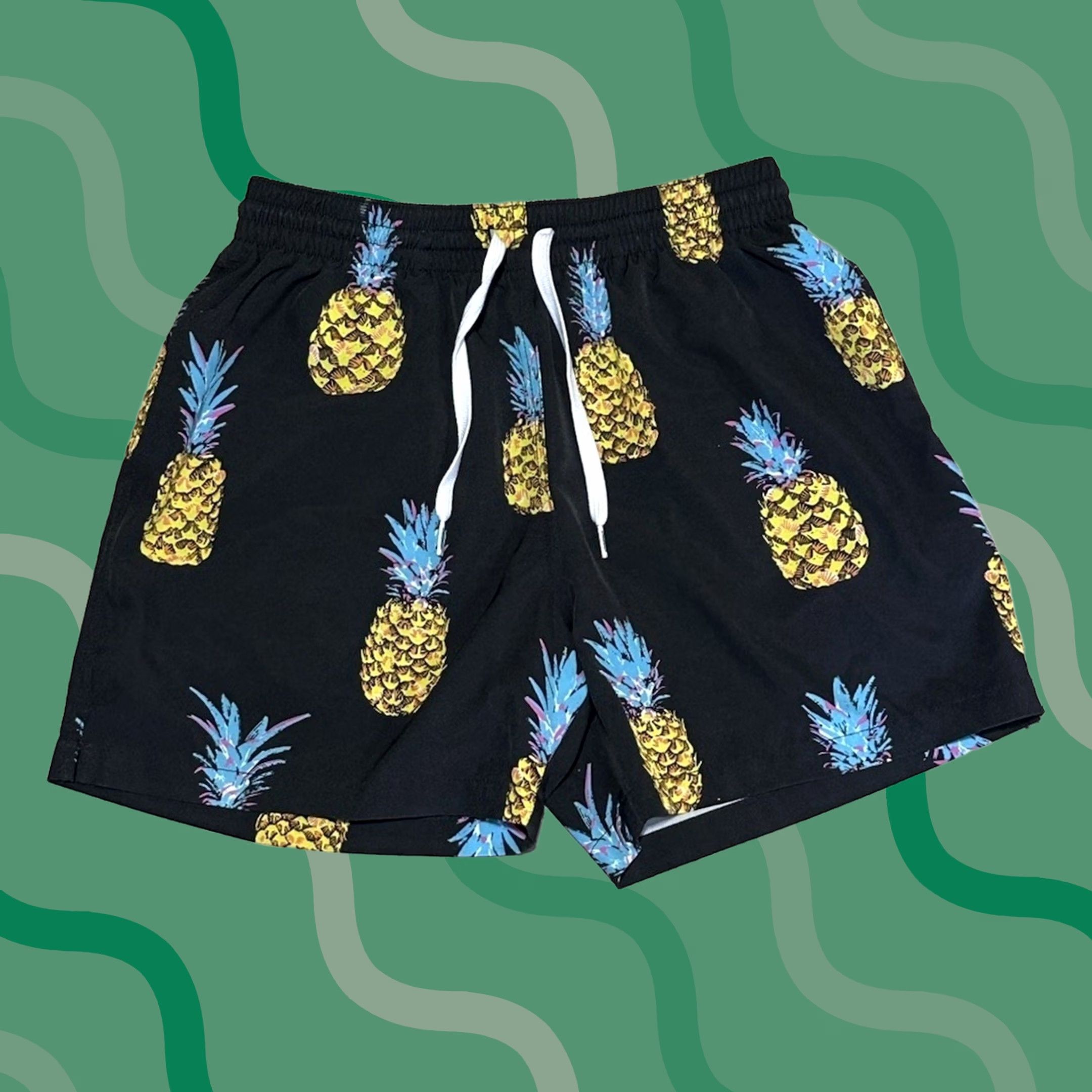 Chubbies Chubbies The Pineapple Sundaes Classic Swim Trunks M Black Brief Lined 5.5" Men Size US 31 - 1 Thumbnail